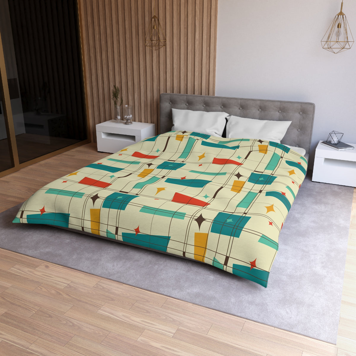Mid Century Modern Atomic 50s Duvet Cover - Mid Century Modern Gal