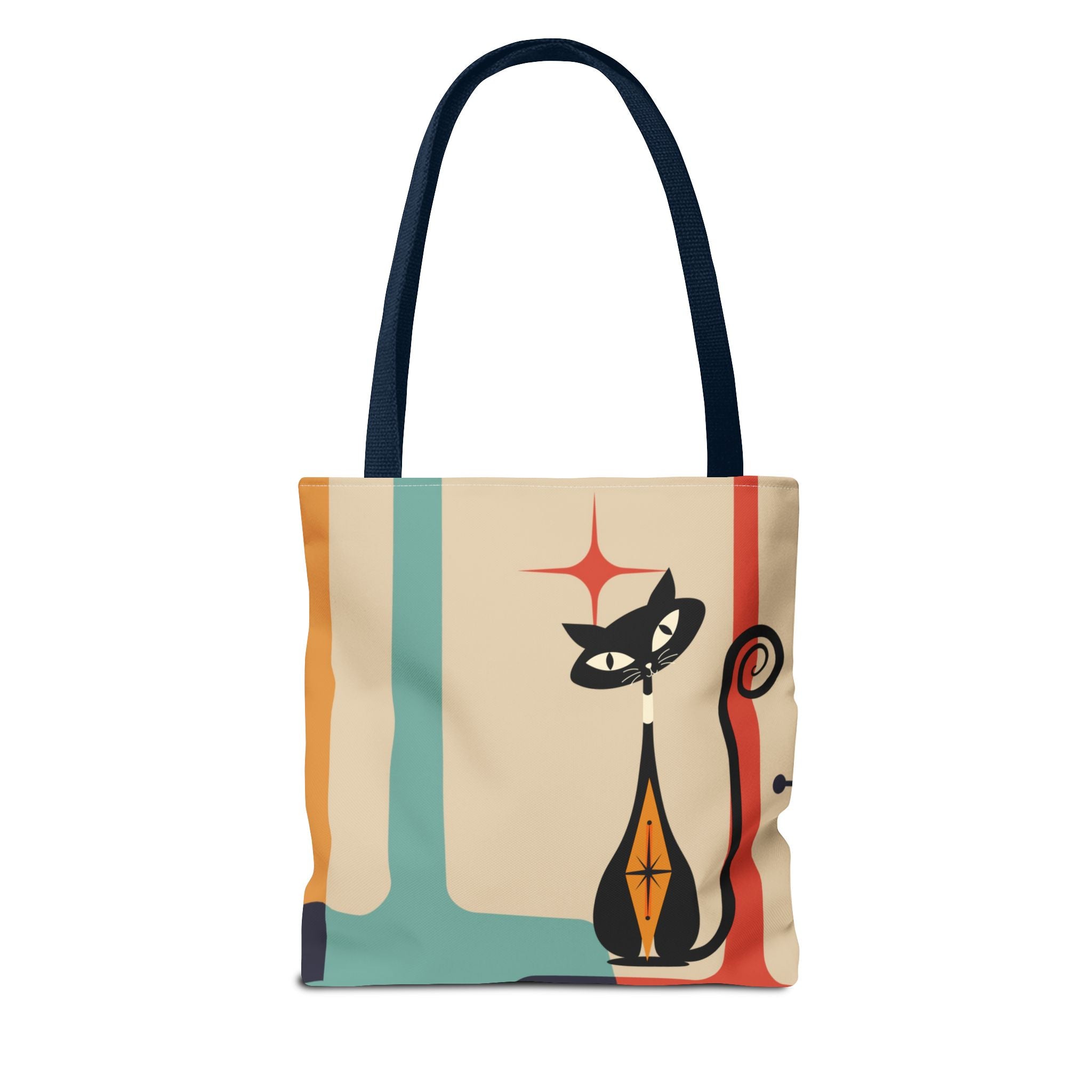 Atomic Cat Mid Century Mod Tote Bag