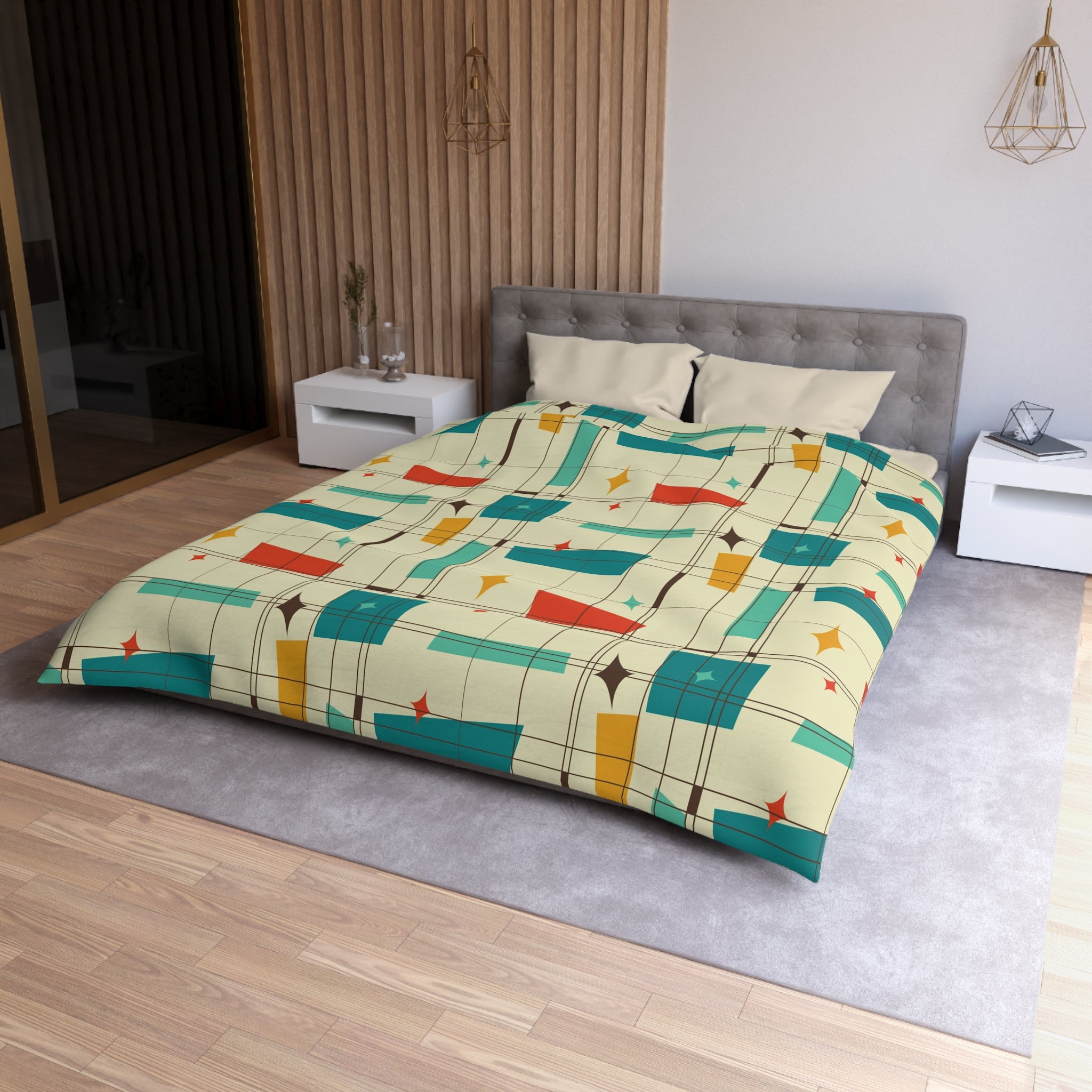 Mid Century Modern Atomic 50s Duvet Cover - Mid Century Modern Gal