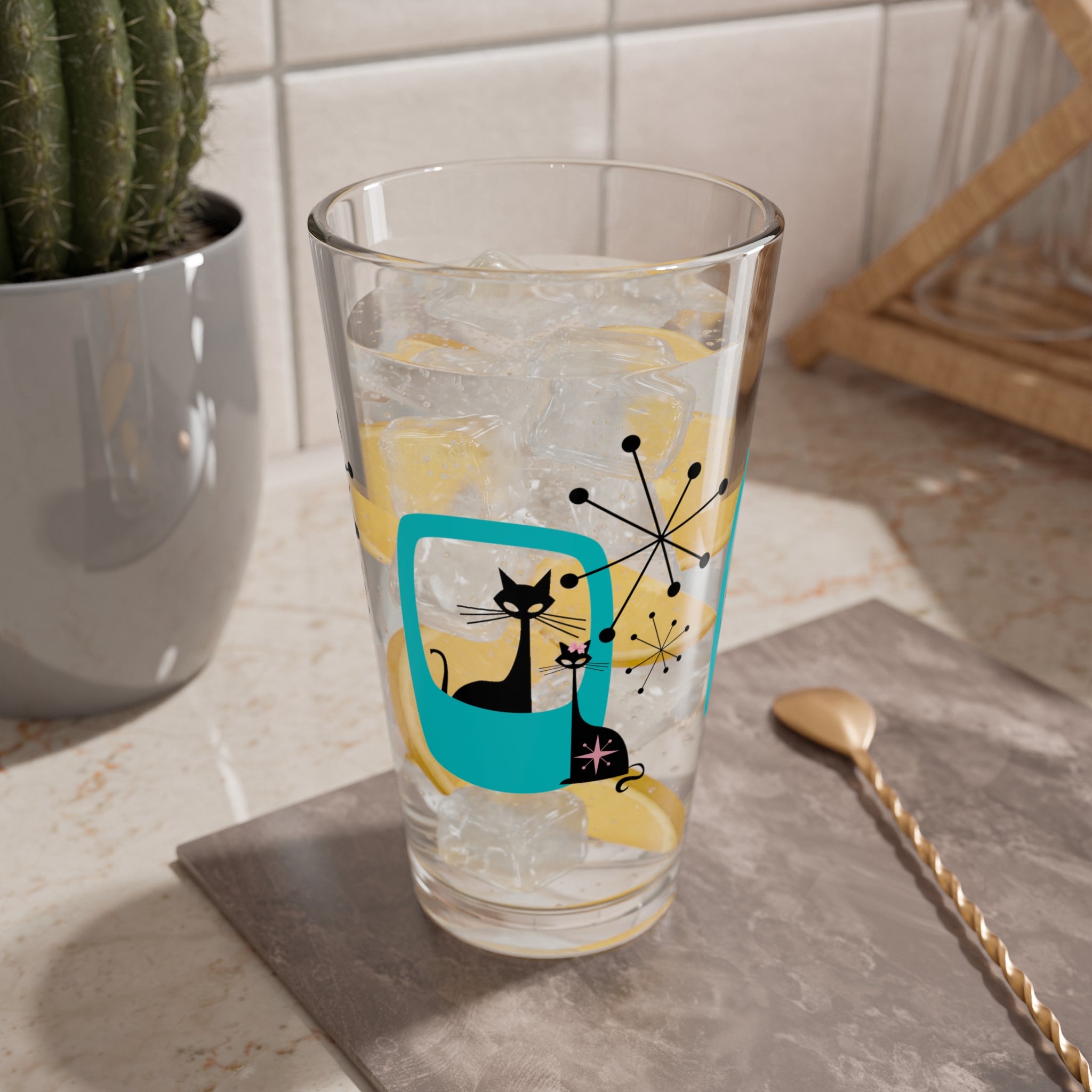 Atomic Cat Kitschy Mid Century Modern Retro Barware - Mid Century Modern Gal