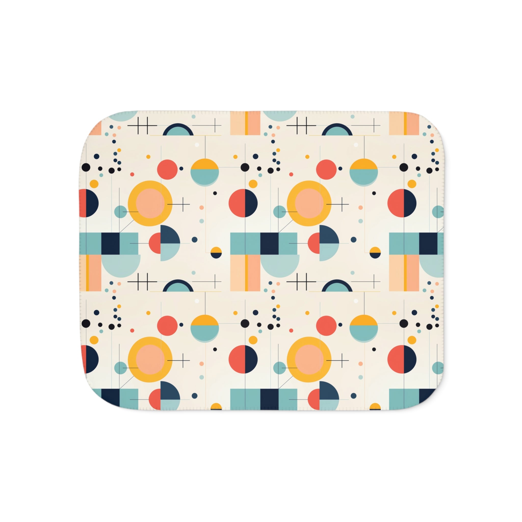 Bauhaus Designed Mid Mod Geometric Retro Sherpa Blanket - Mid Century Modern Gal