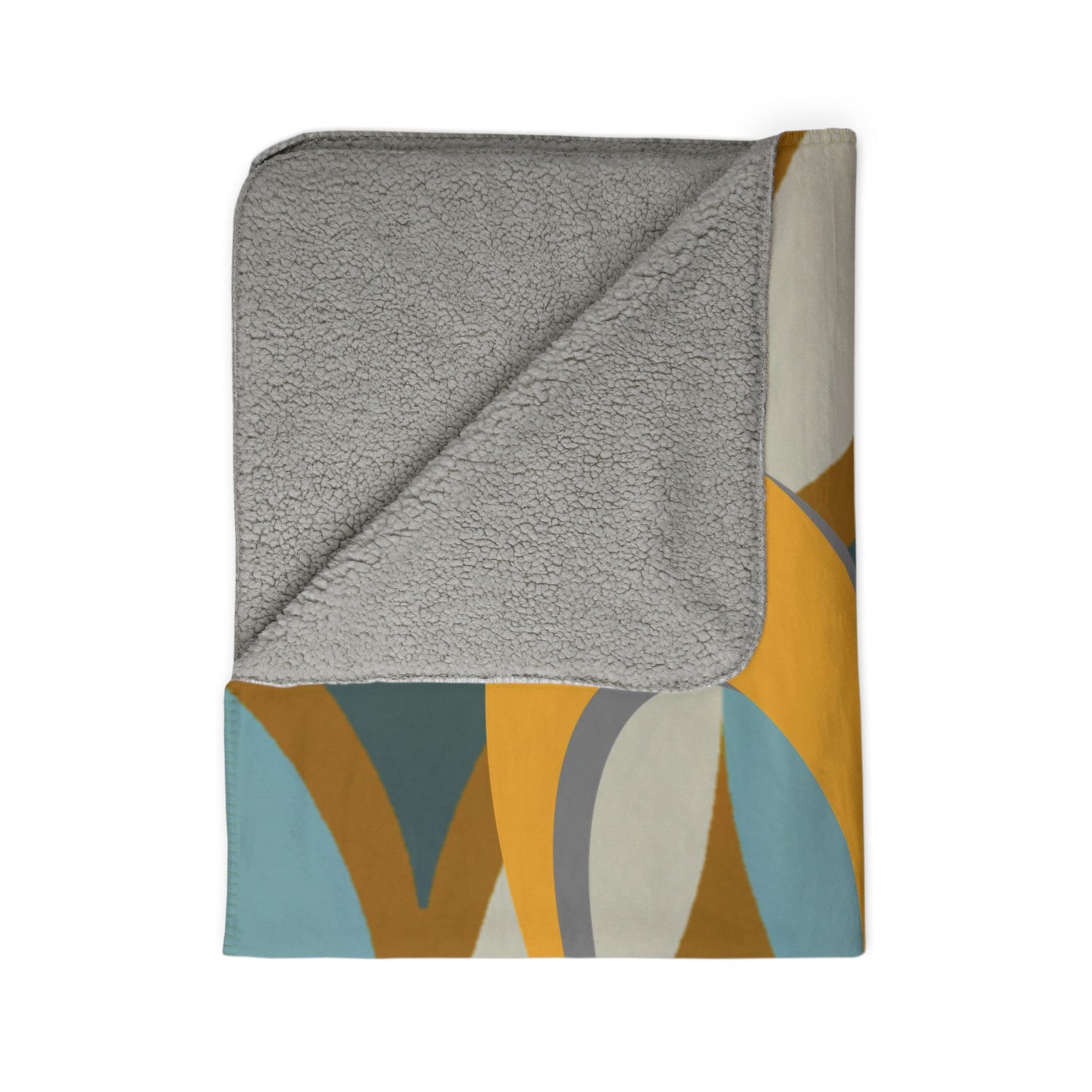 Mid Century Modern Atomic Cat, Retro Diamond Fleece Sherpa Blanket - Mid Century Modern Gal