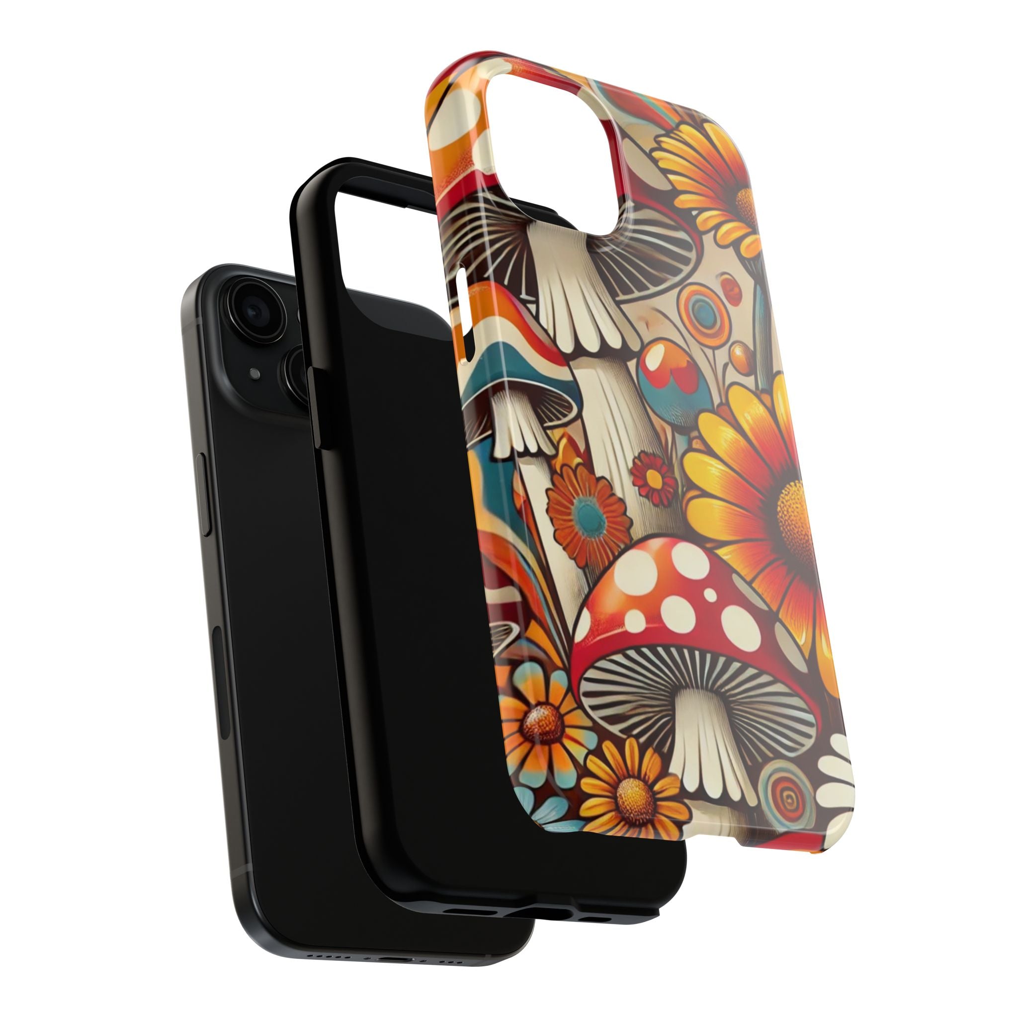Bohemian Floral Mushroom Tough Phone Case - Trendy Protection for Nature Lovers - Mid Century Modern Gal
