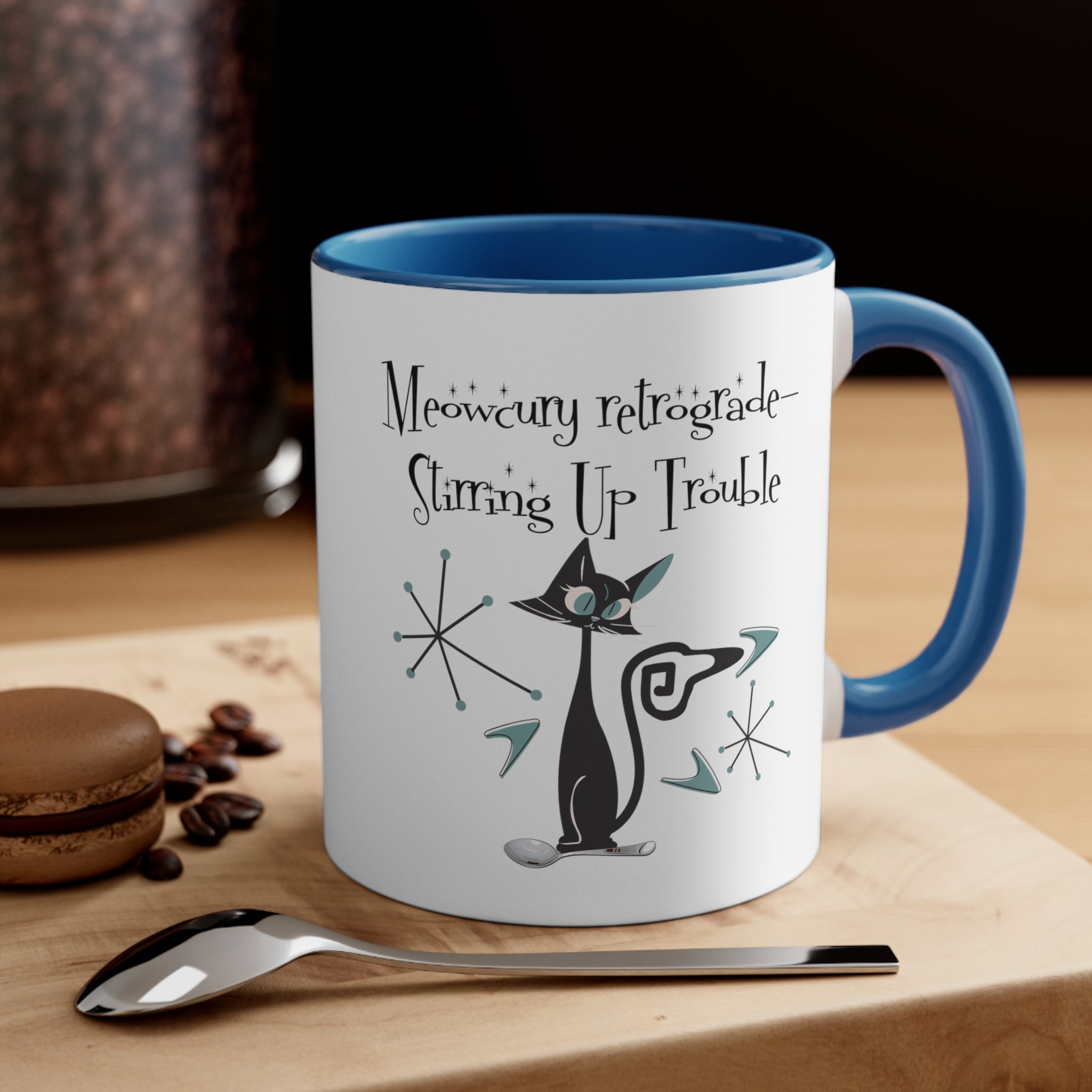 Atomic Kitty Cat, Mid Century Modern Drinkware, Funny, Kitschy Style, Cat Lover, Coffee Lover Mug Gifts - Mid Century Modern Gal