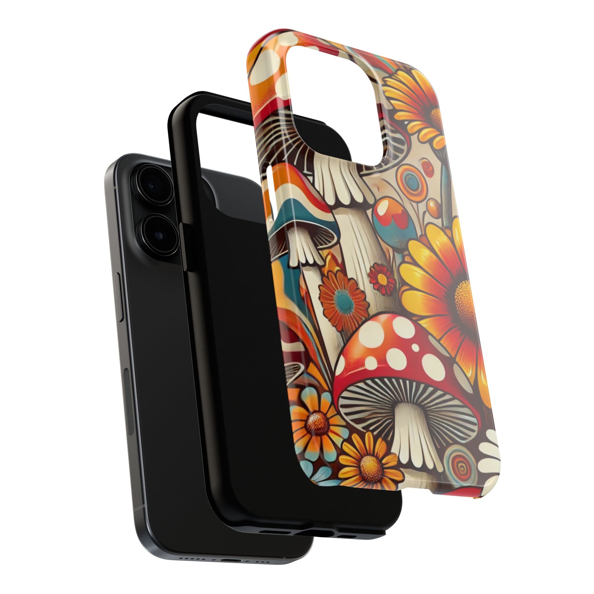 Bohemian Floral Mushroom Tough Phone Case - Trendy Protection for Nature Lovers - Mid Century Modern Gal