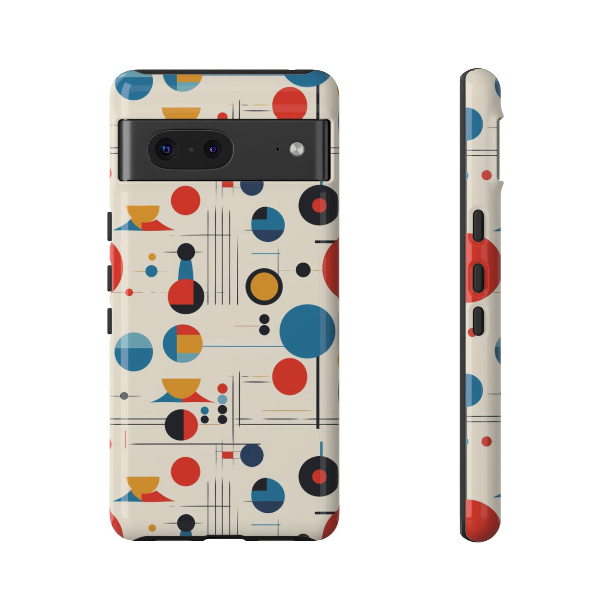 Mid Mod Bauhaus Designed iPhone, Samsung, Retro Phone Tough Cases - Mid Century Modern Gal