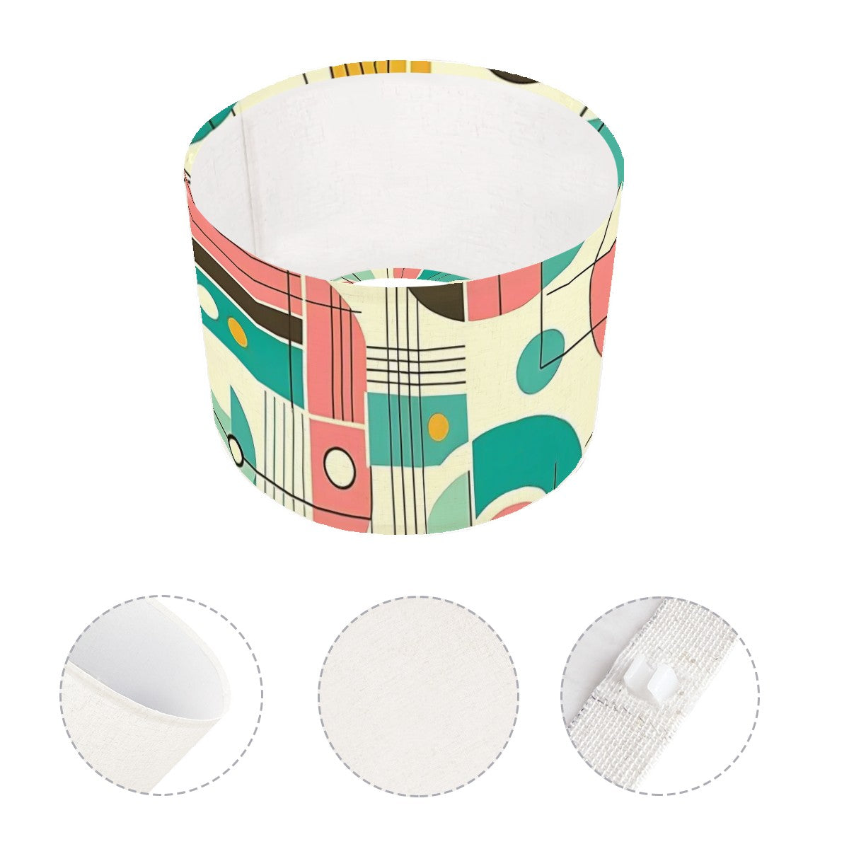 Mid Century Modern Bauhaus Designed Pink, Teal Yellow Lamp Shade ONLY - Mid Century Modern Gal