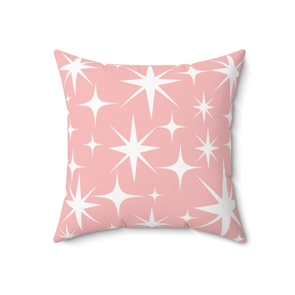 Atomic 50's Pink Starburst, Mid Century Modern Pillow And Cover