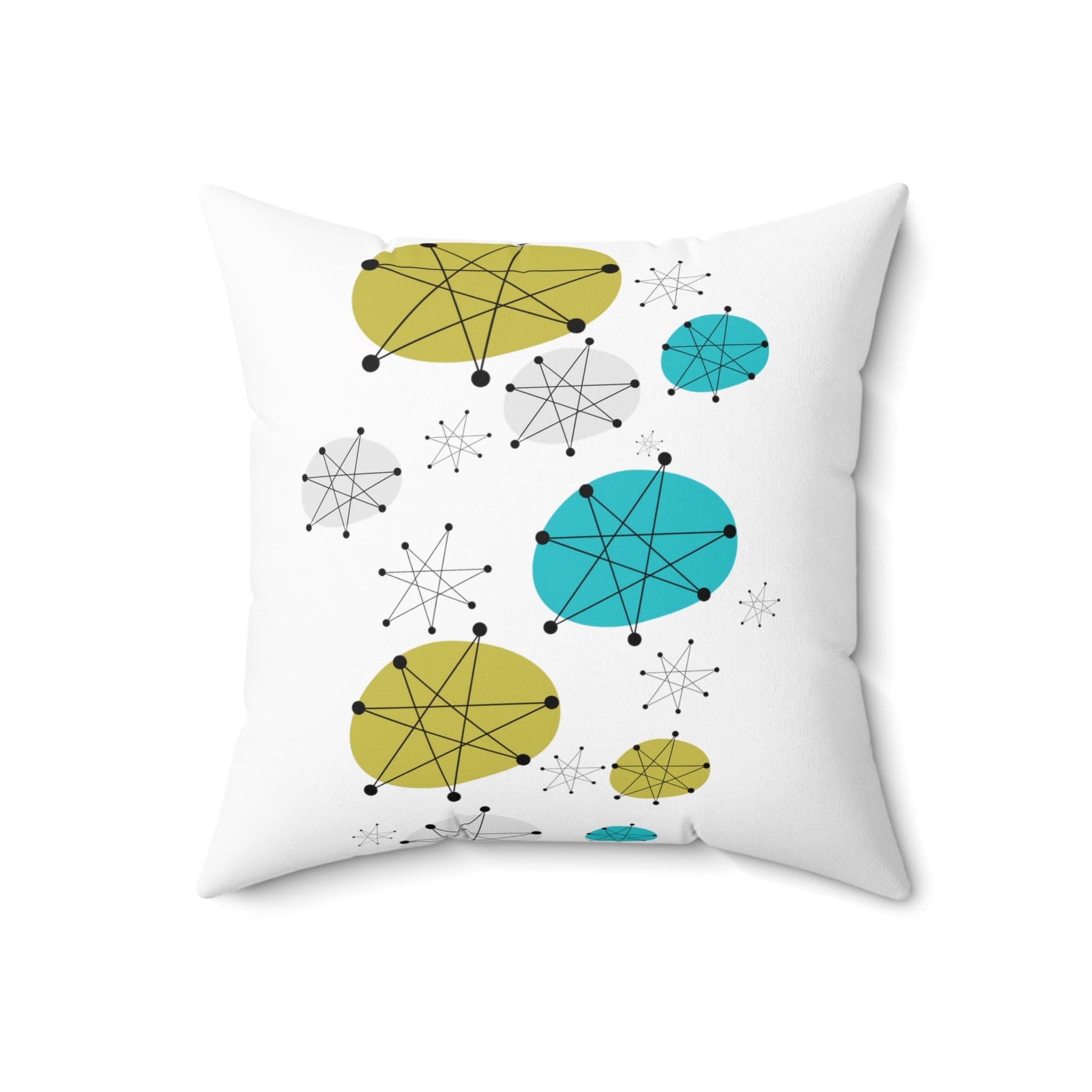 Mid Century Modern Franciscan Dish Pattern, Mod Starburst, Retro Pillow And Insert Home Decor 18" × 18"