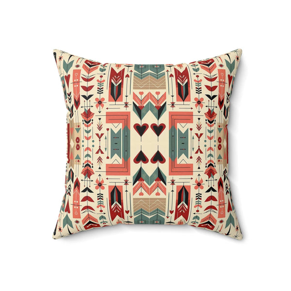 Scandinavian Folk Art Modern Danish Design, Mid Century Modern Pillow And Insert