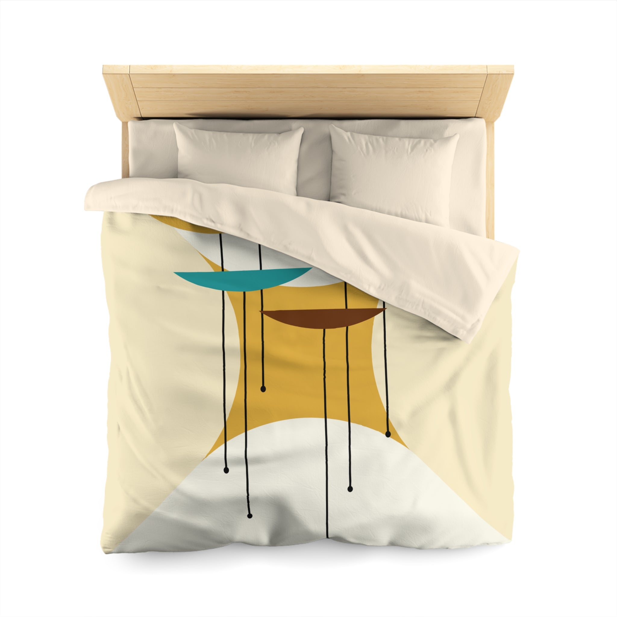 Mid Century Modernist, Minimalist Creamy Abstract MCM Retro Duvet Cover - Mid Century Modern Gal