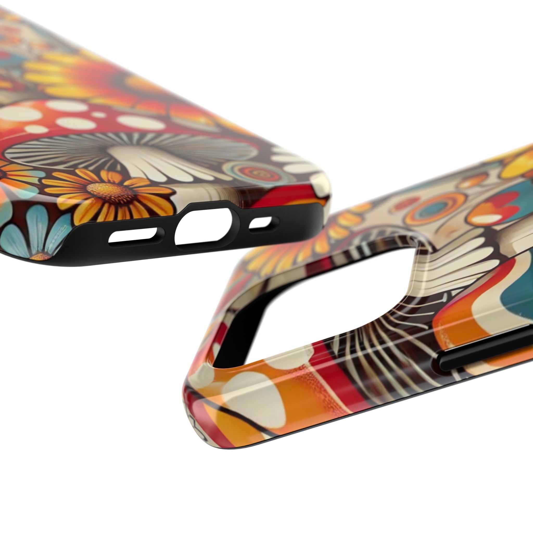 Bohemian Floral Mushroom Tough Phone Case - Trendy Protection for Nature Lovers - Mid Century Modern Gal