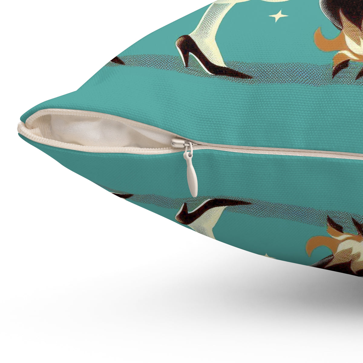 Witch's Brew Mid Century Modern Halloween Gothic Teal Pillow Cover and Insert - Mid Century Modern Gal