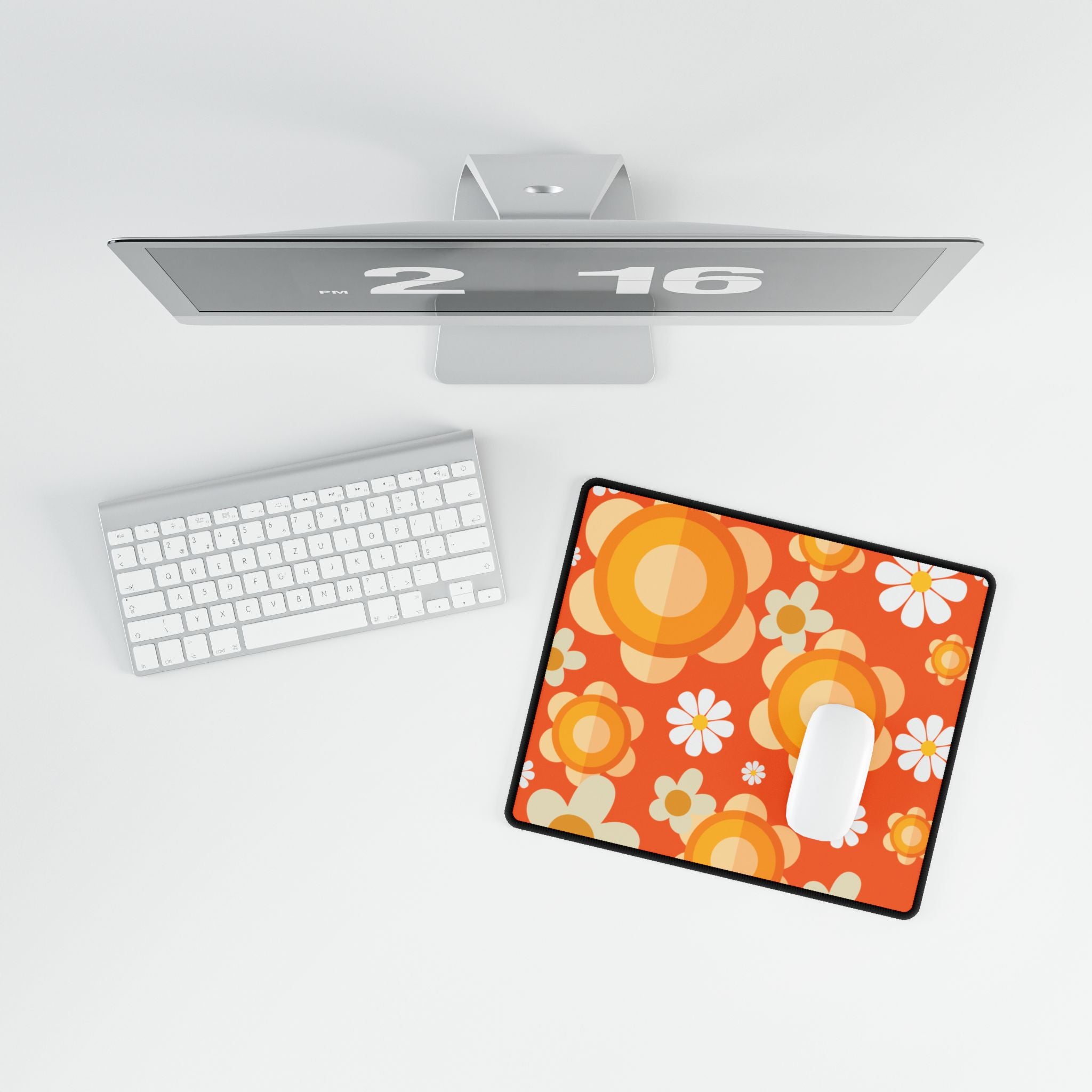 Retro Flower Power Groovy Desk Mat - Mid Century Modern Gal