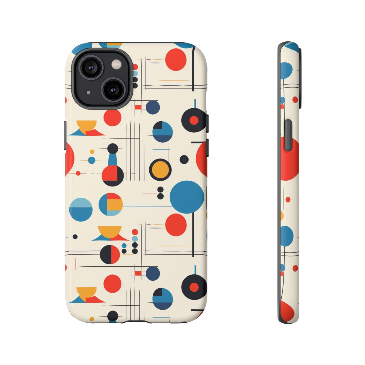 Mid Mod Bauhaus Designed iPhone, Samsung, Pixel Retro Phone Tough Cases