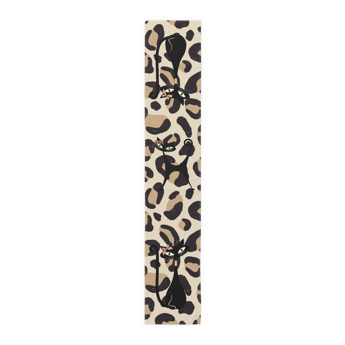 Atomic Cat Leopard Print Boujee Dining Room, Kitchen, Sideboard, Mid Mod Table Runner - Mid Century Modern Gal
