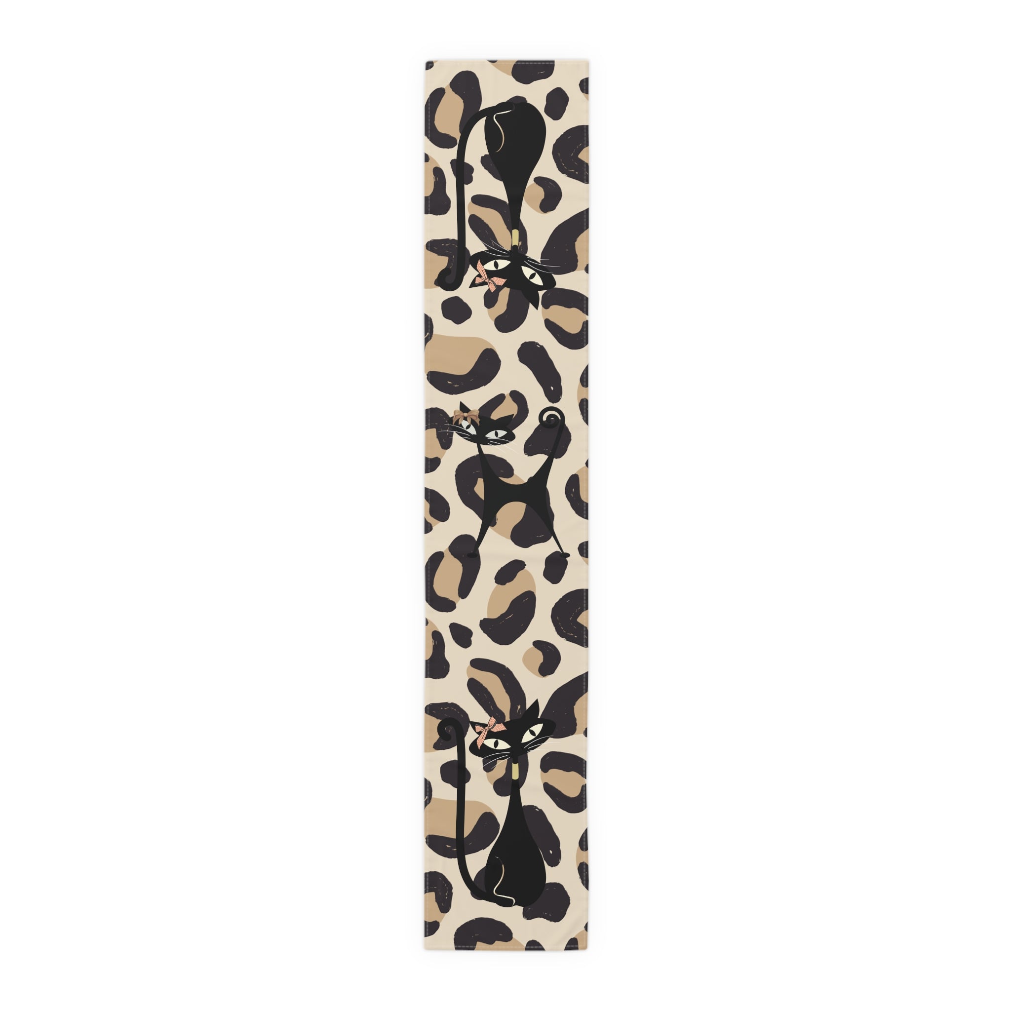 Atomic Cat Leopard Print Boujee Dining Room, Kitchen, Sideboard, Mid Mod Table Runner - Mid Century Modern Gal
