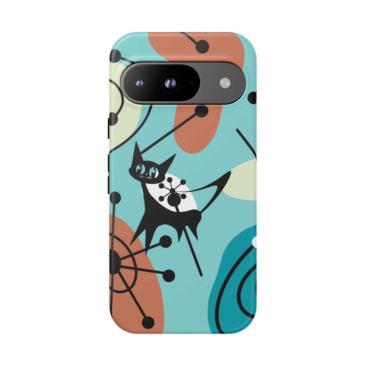 Atomic Kittie, Mid Century Modern Geometric Amoeba Retro Smart PhoneTough Phone