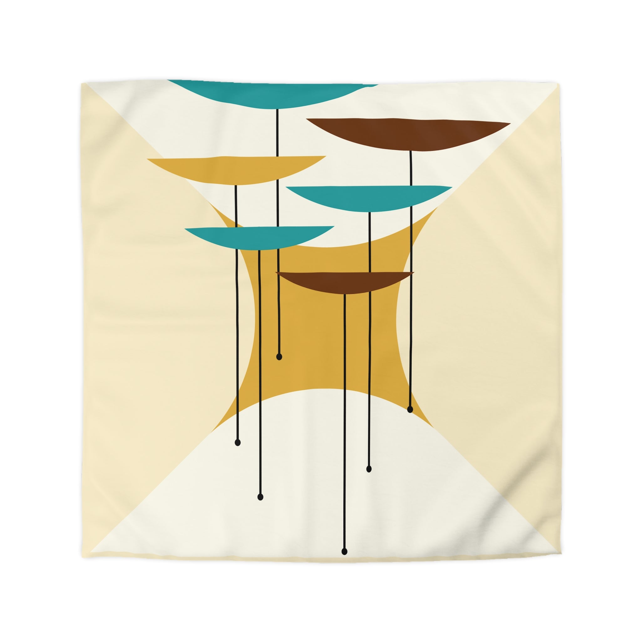 Mid Century Modernist, Minimalist Creamy Abstract MCM Retro Duvet Cover - Mid Century Modern Gal