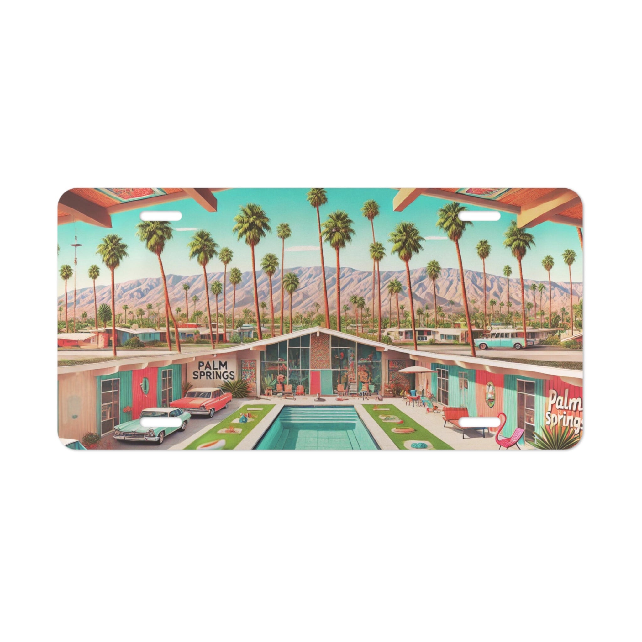 Retro Palm Springs Vanity Plate, Car Decor, Novelty License Plate, Vintage Travel Gift - Mid Century Modern Gal