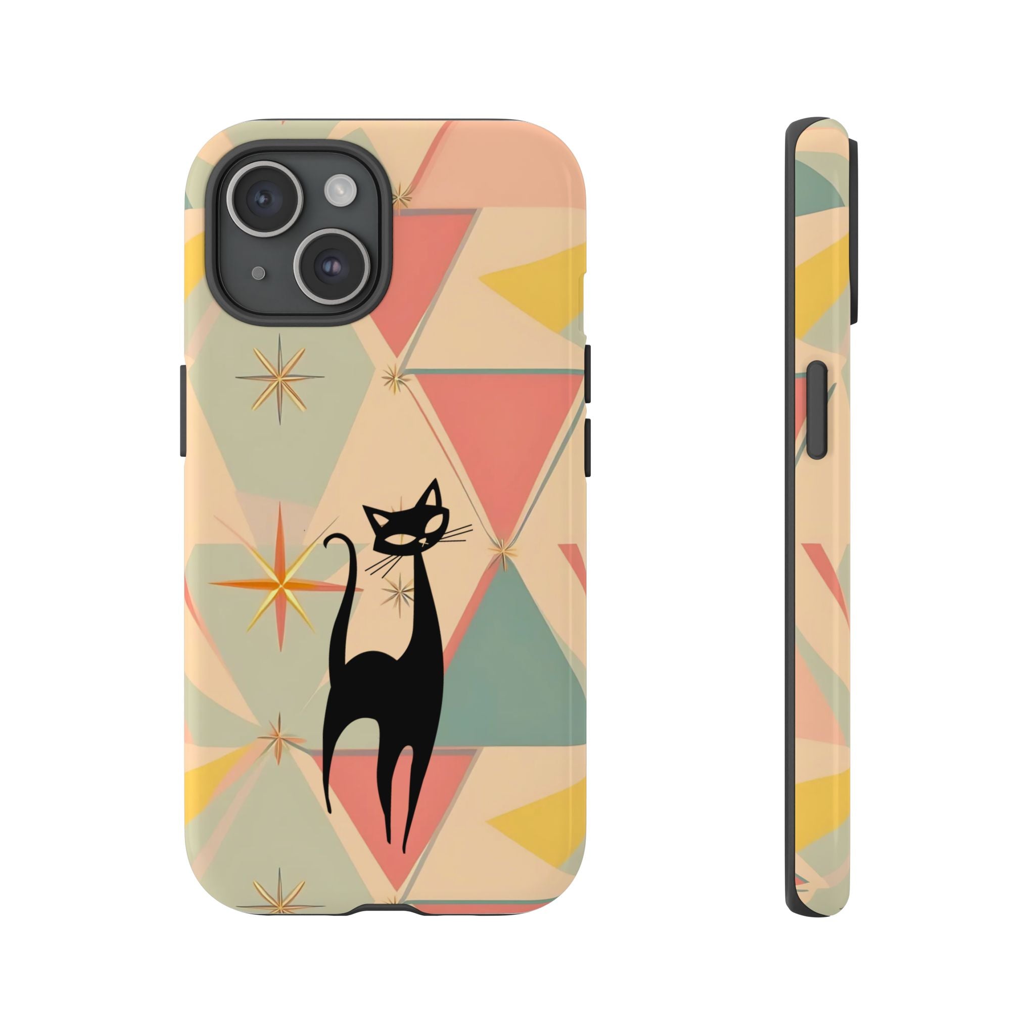 Atomic Cat Mid Mod Retro Cat Phone Case | Tough Cases with Vintage Vibe | Ideal for Cat Lovers - Mid Century Modern Gal
