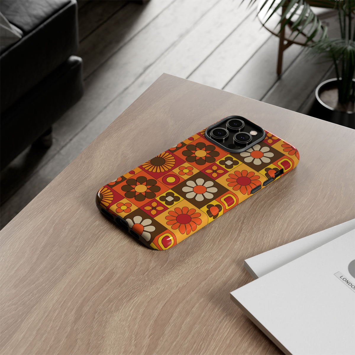Retro 70s Mid Mod Floral Phone Case | Tough Cases for Flower Lovers