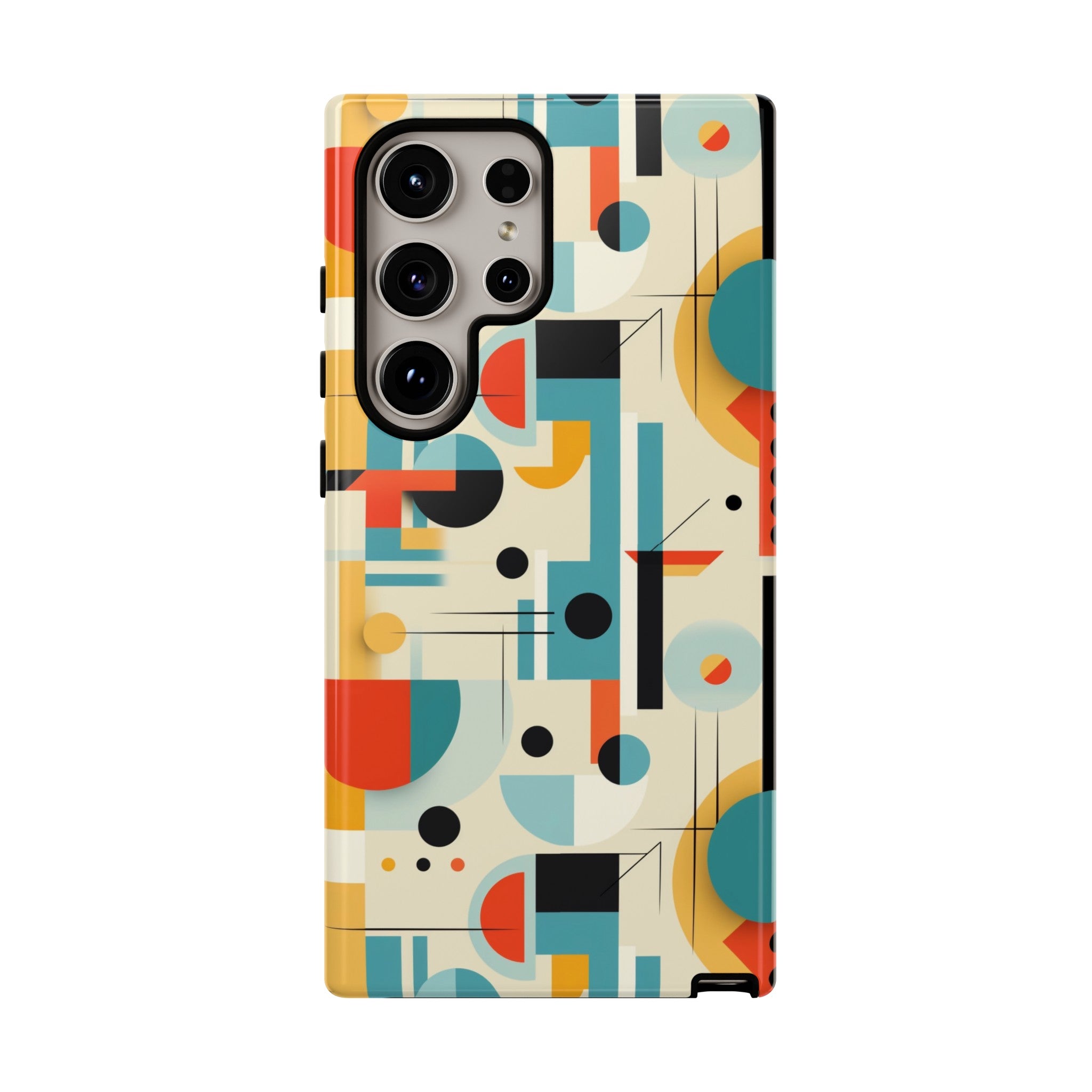Bauhaus Designed Mid Mod Geometric Groovy Smart Phone, iPhone, Samsung Compatible Tough Cases