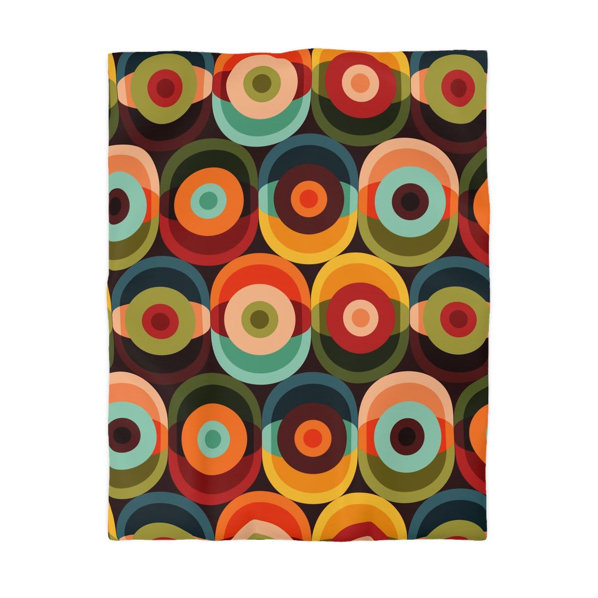 60's 70s Retro Groovy Circles, Hipster Home Decor, Mid Mod, MCM Duvet Cover - Mid Century Modern Gal