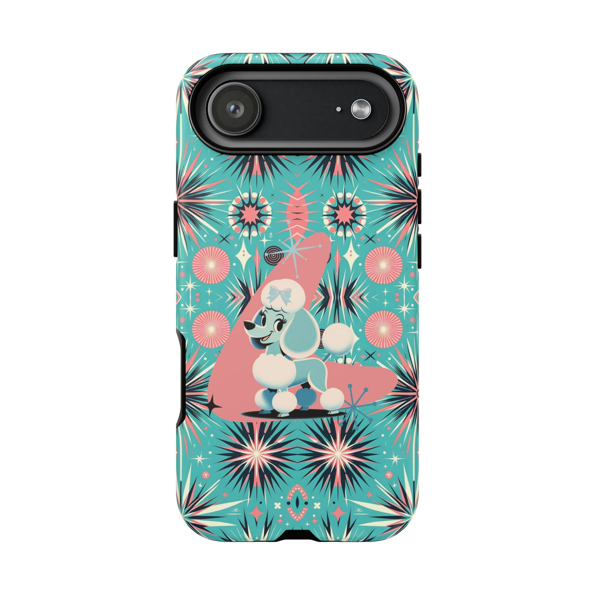 1950s Mid Century Modern Atomic Pink, Poodle Retro Smart Phone Tough Cases