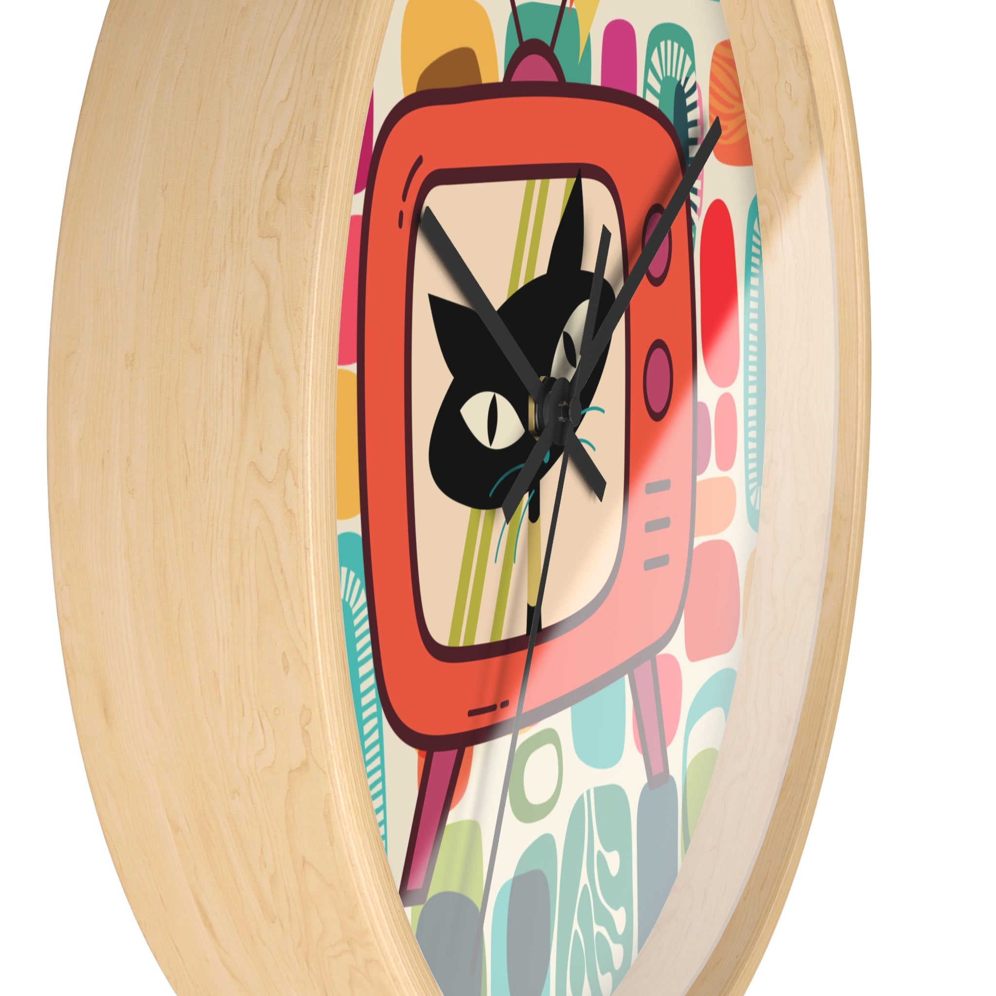 Atomic Cat Mid Century Amoeba Designed, Kitschy Kitchen, Livingroom, Den Office MCM Wall Clock - Mid Century Modern Gal