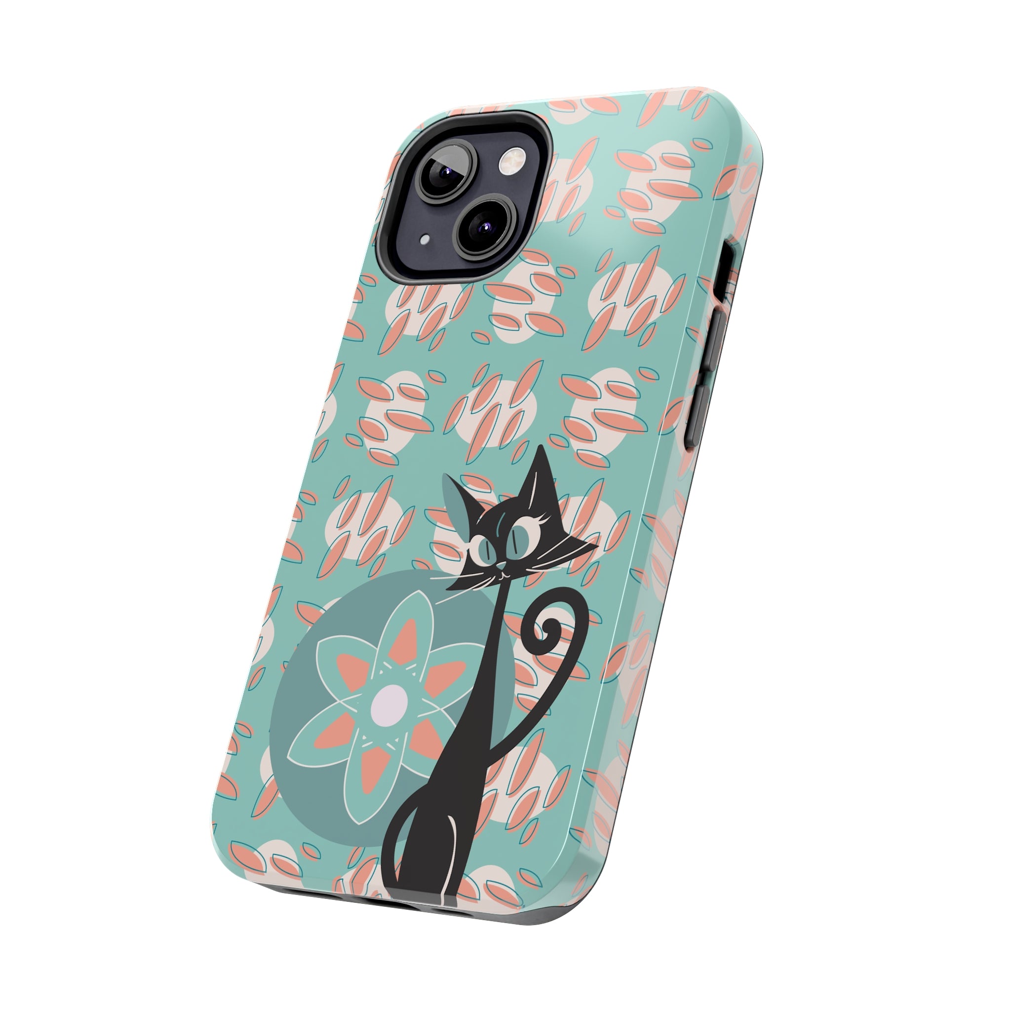 Atomic Cat, Mid Century Modern Funky Fun Smart Phone Tough Phone Cases - Mid Century Modern Gal