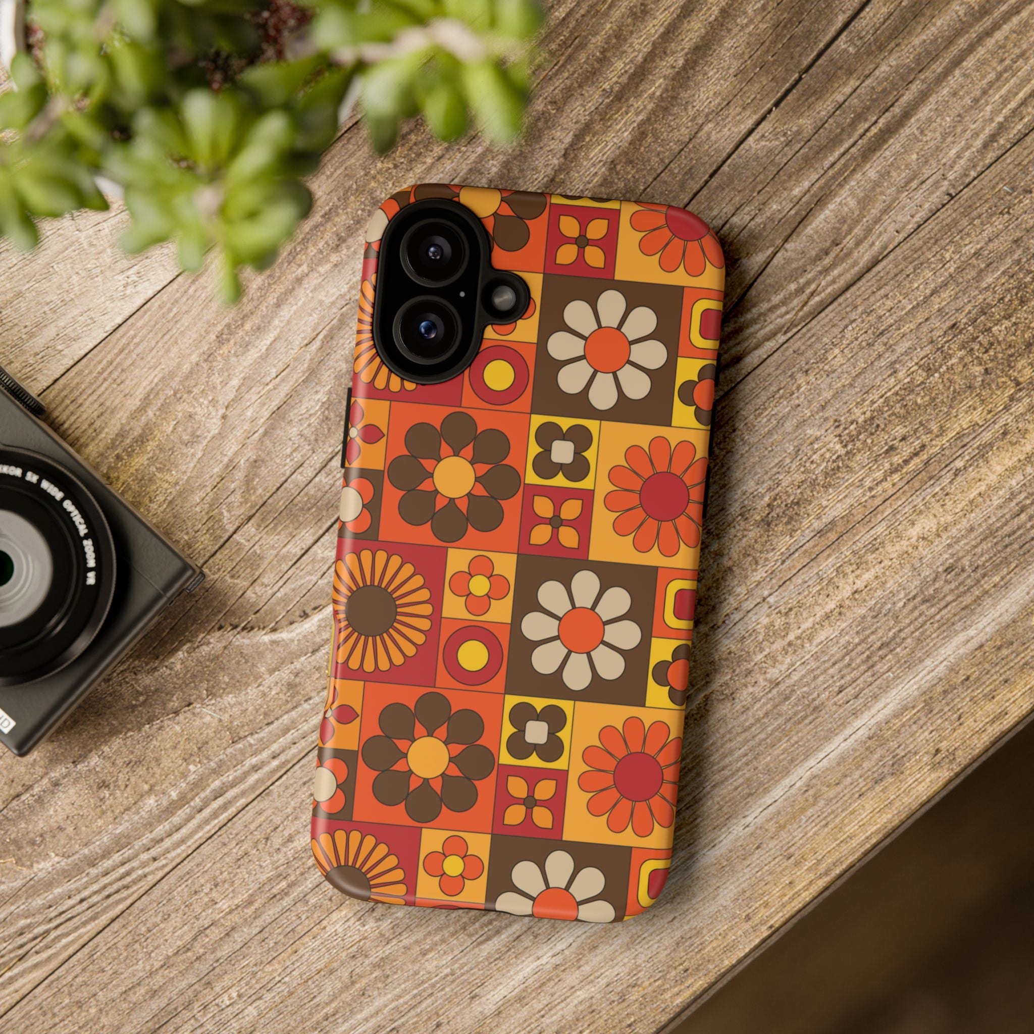 Retro 70s Mid Mod Floral Phone Case | Tough Cases for Flower Lovers