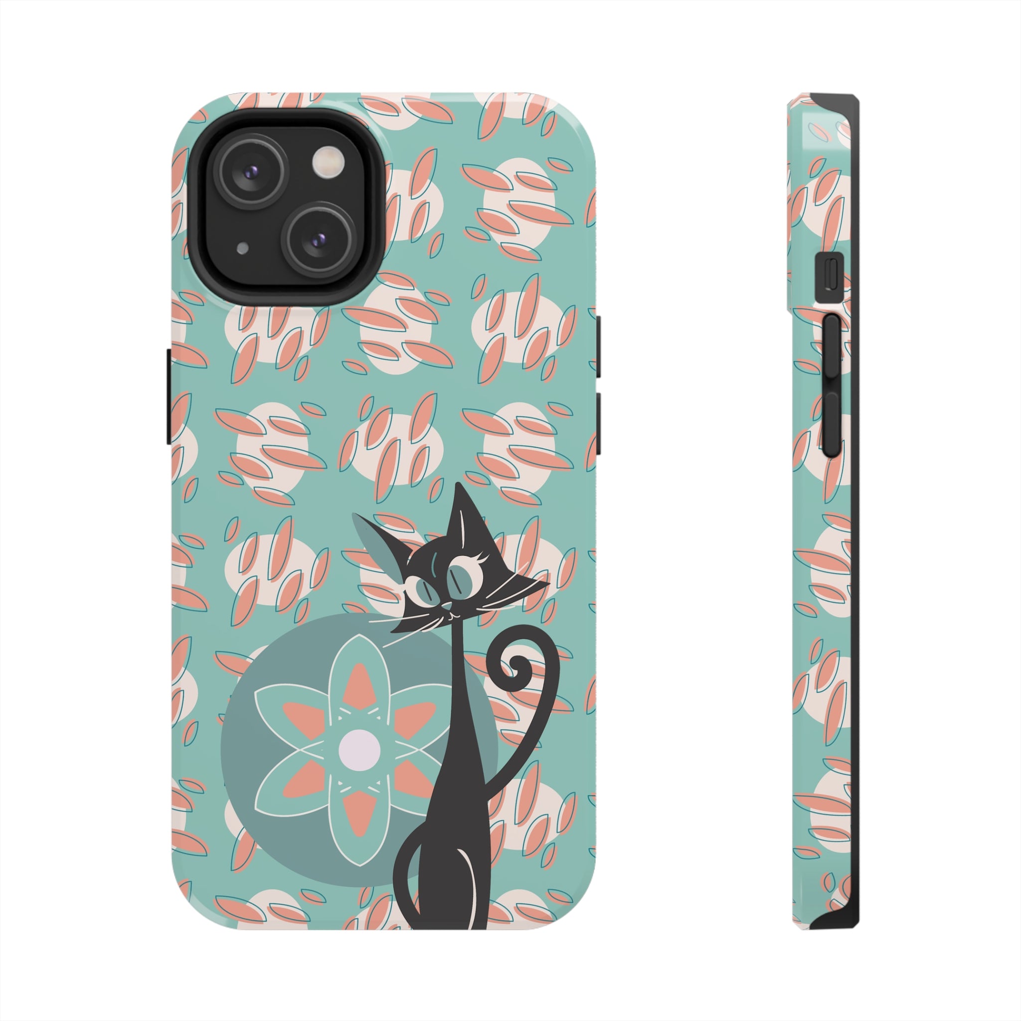 Atomic Cat, Mid Century Modern Funky Fun Smart Phone Tough Phone Cases