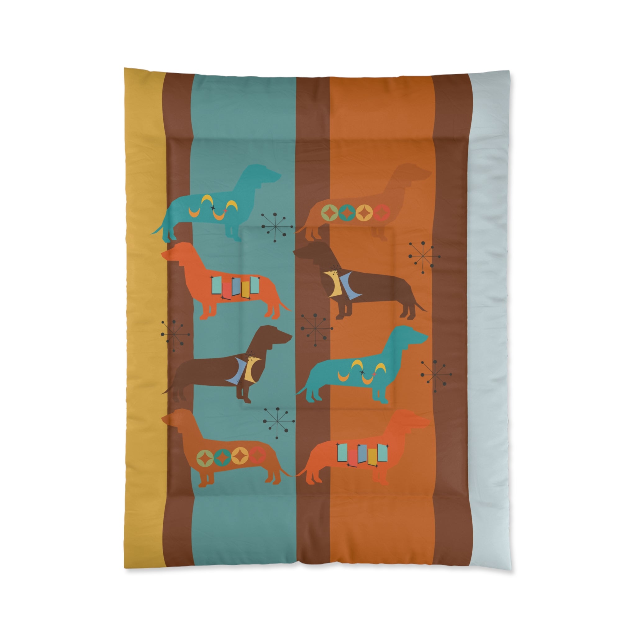 Dachshund Doxie Dog Mid Century Modern Retro Lightweight Comforter - Mid Century Modern Gal