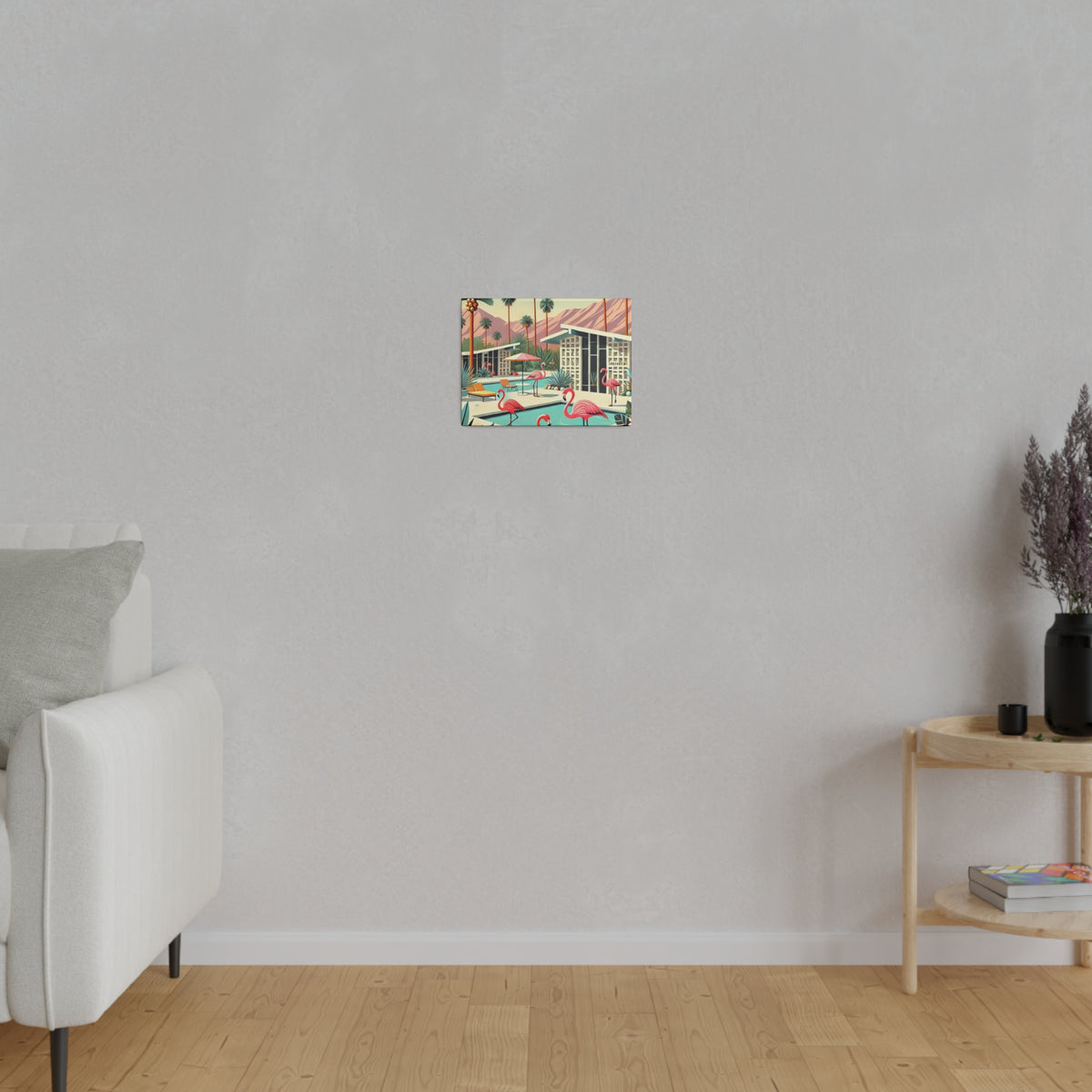 50s Mid Century Modern Wall Art, Palm Springs Flamingo Breeze Block MCM Art - Mid Century Modern Gal