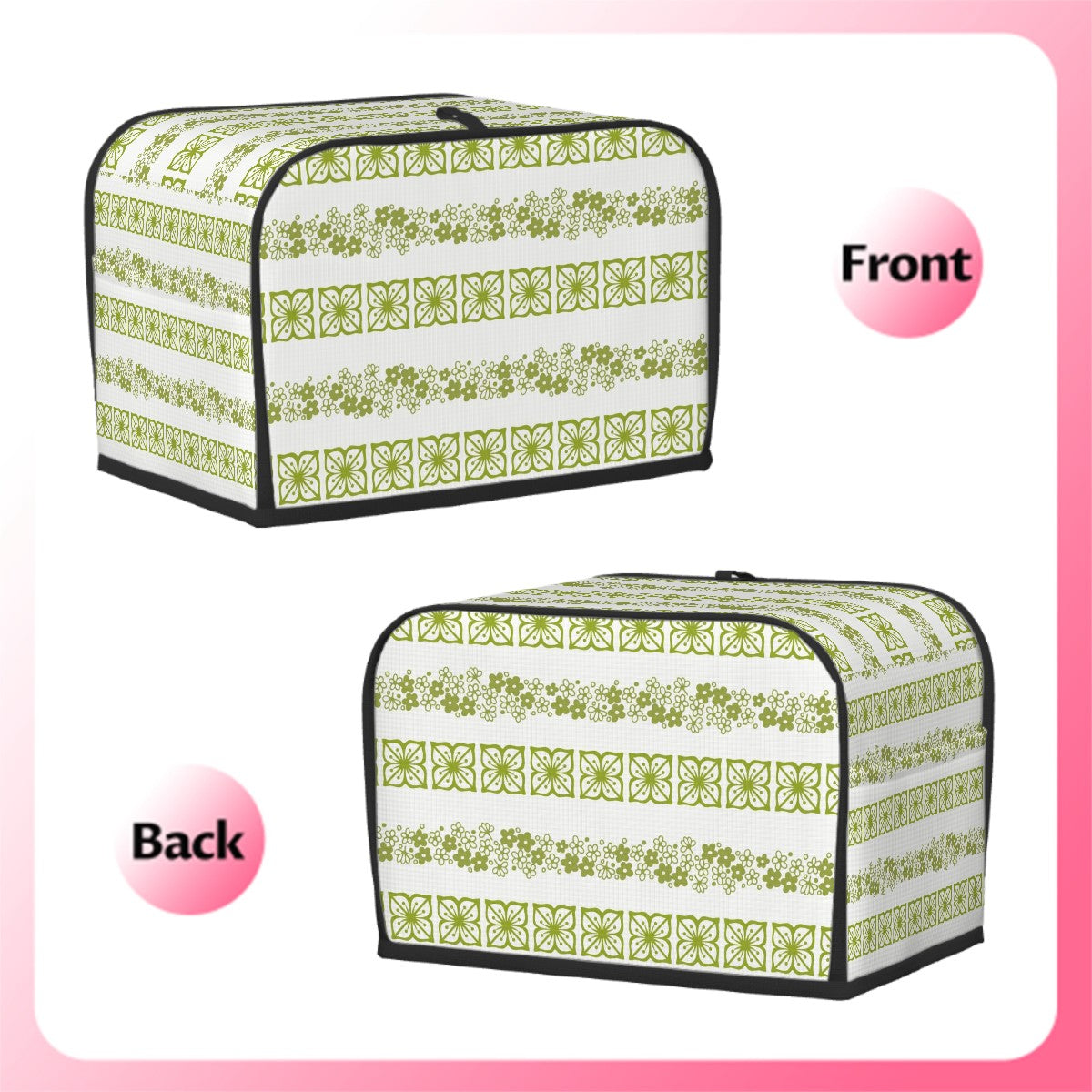 Pyrex Spring Blossom, Crazy Daisy, Verde Green Mod 2 Slice Toaster Cover - Mid Century Modern Gal
