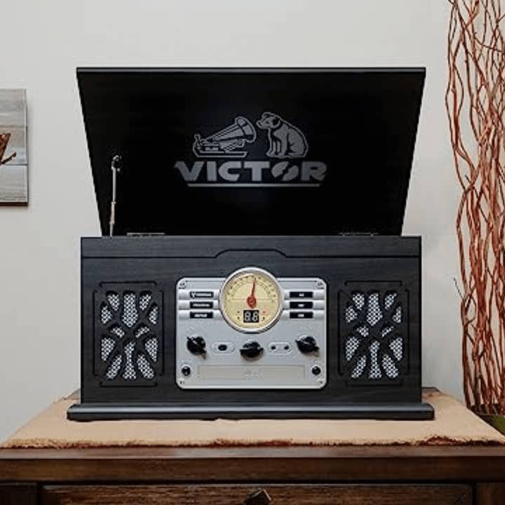 Wholesale Victor State 7-in-1 Wood Music Center with 3-Speed Turntable