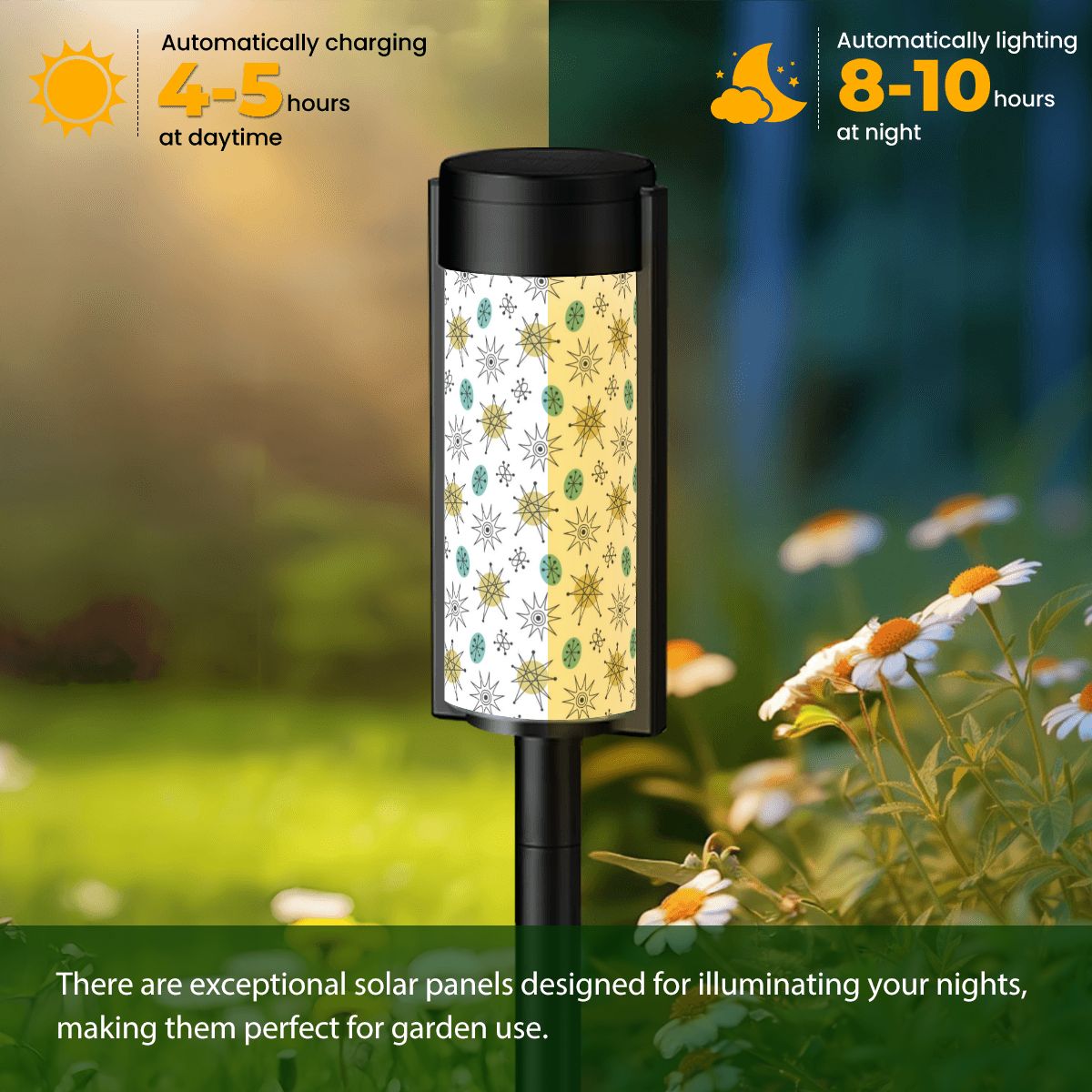 Mid Mod Retro Franciscan 50s Atomic Starburst Mod Outdoor Solar Lights - Mid Century Modern Gal
