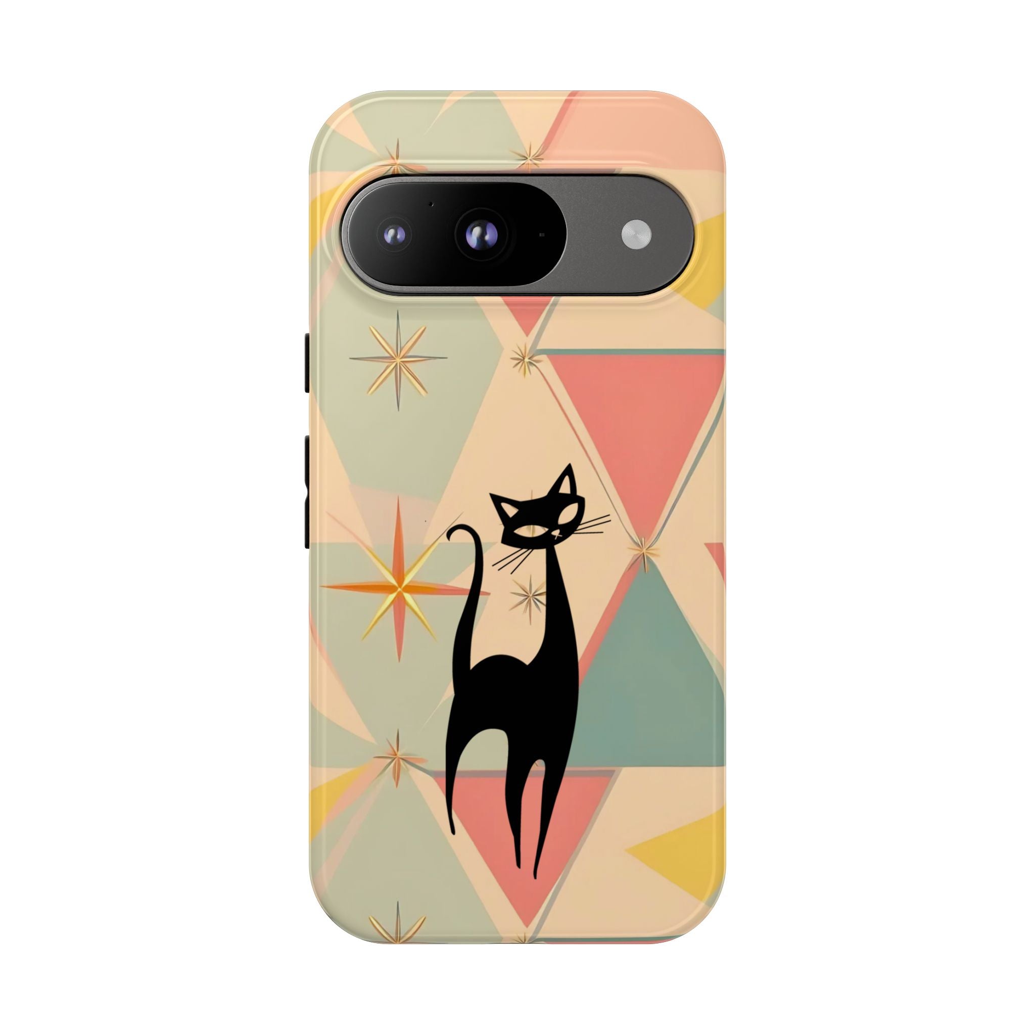 Atomic Cat Mid Mod Retro Cat Phone Case | Tough Cases with Vintage Vibe | Ideal for Cat Lovers