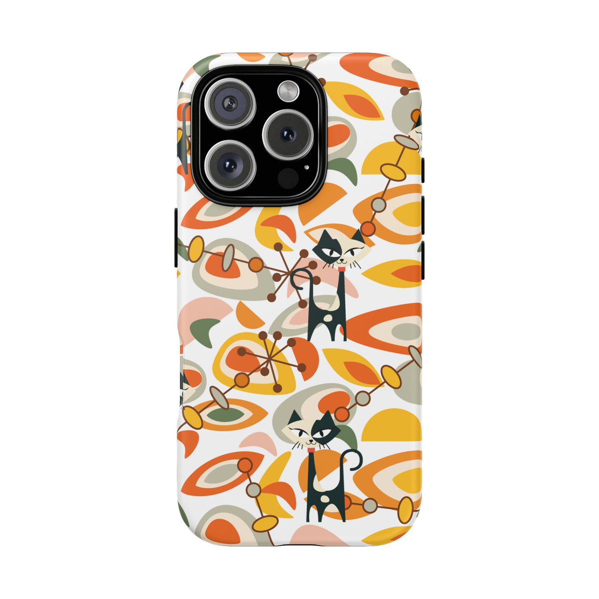 Atomic Cat Mid Mod Orange, Yellow, Groovy Cat Smart Phone Tough Cases