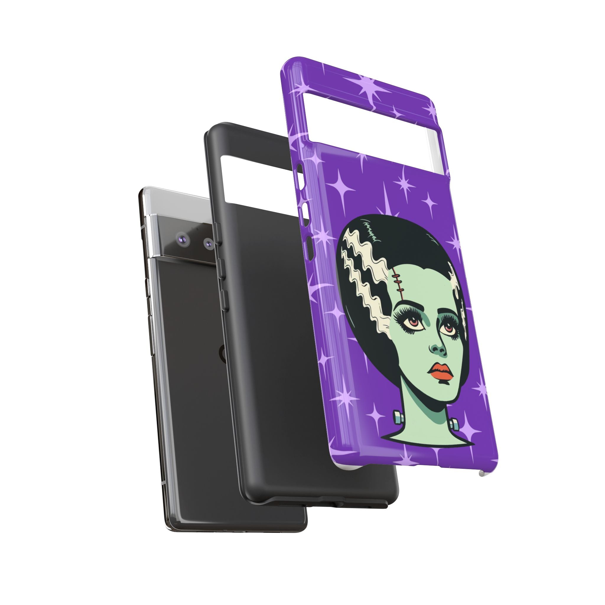 Bride of Frankenstein Retro Mid Mod Horror Buff Purple Halloween Tough Phone Case