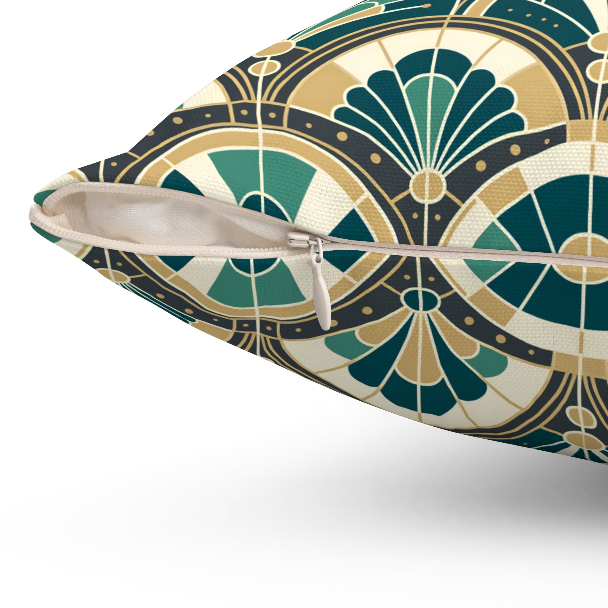 Art Deco Peacock Inspired Pillow Cover and Insert