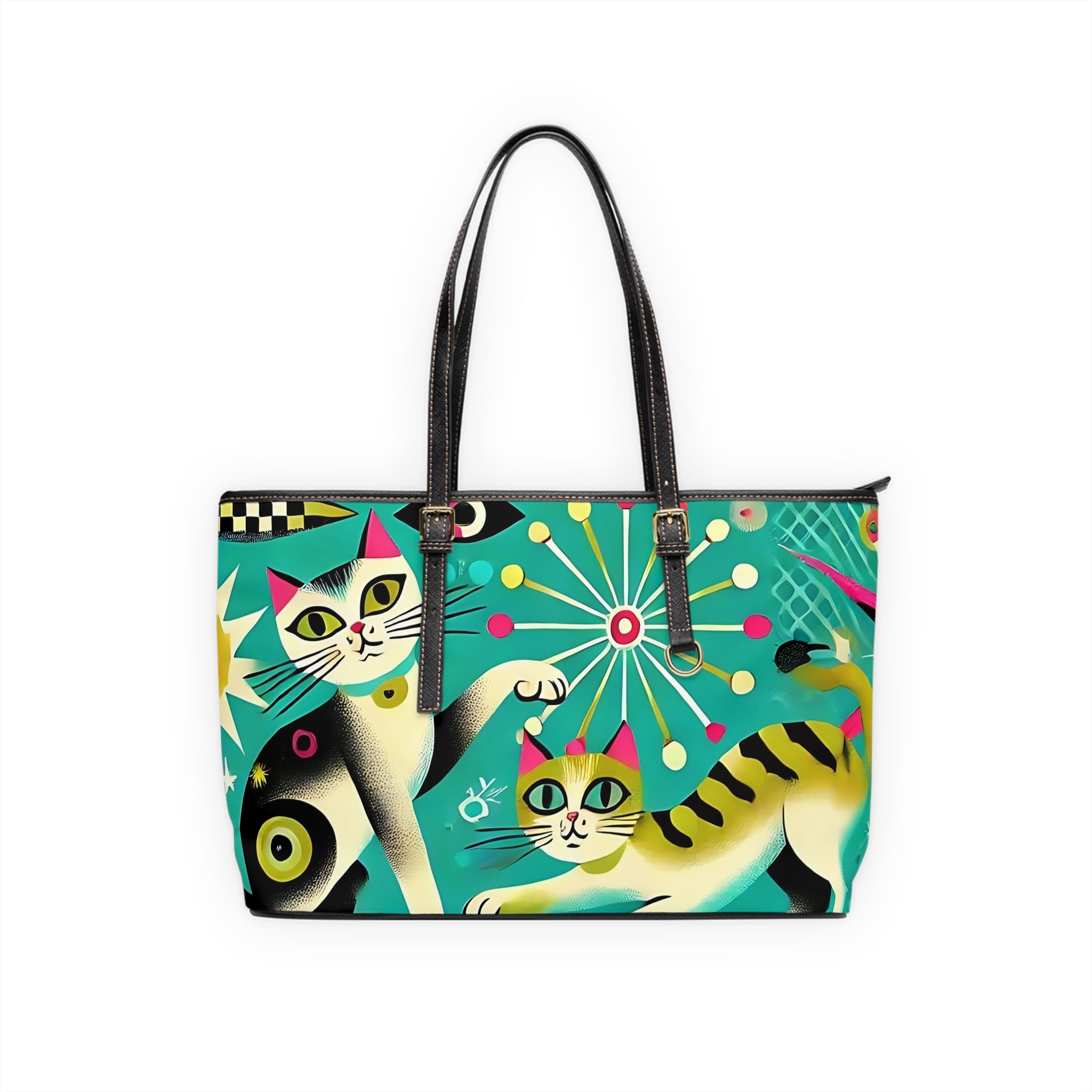 Atomic Cat Kitschy Trendy Modern Mid Century Shoulder Bags - Mid Century Modern Gal