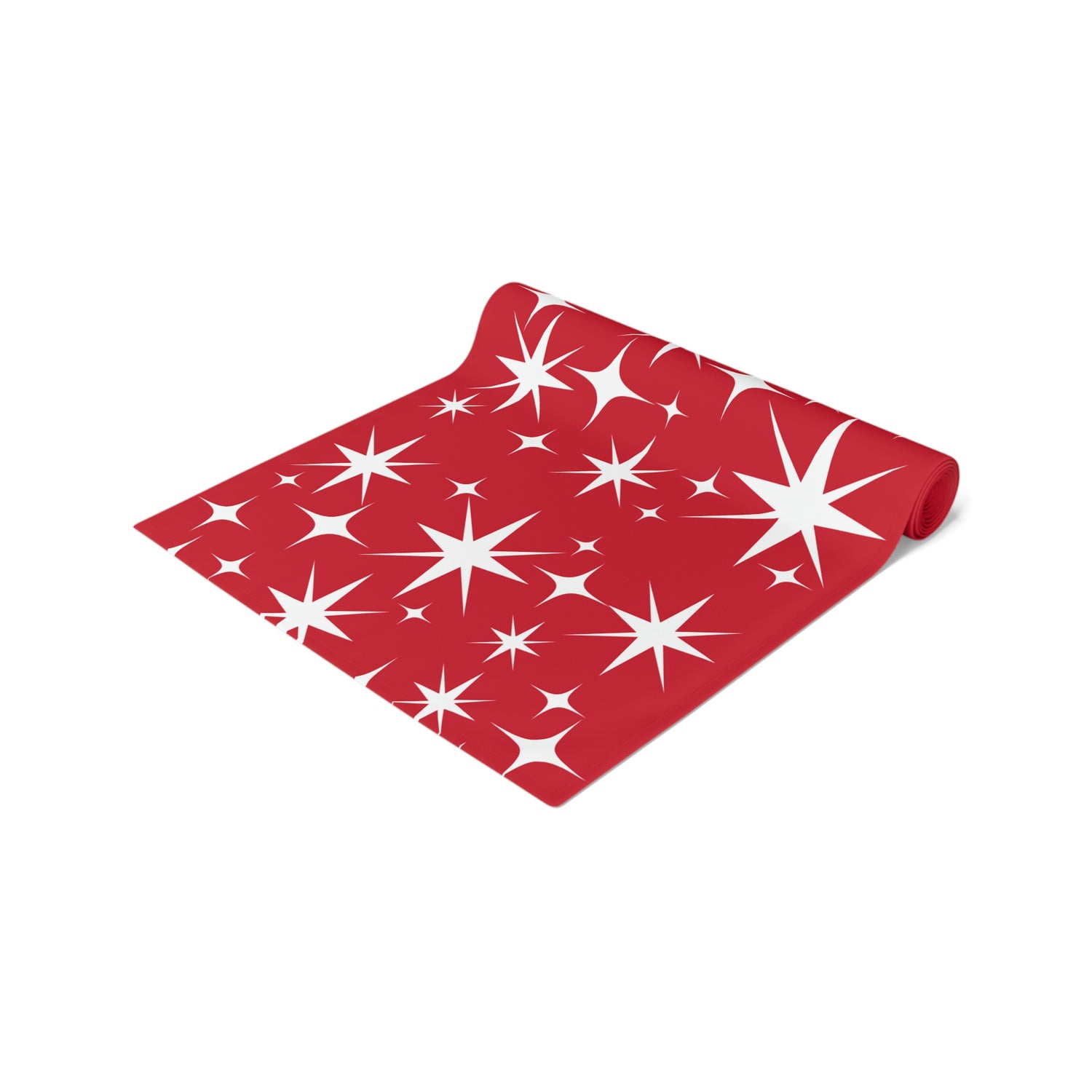 50s Atomic Starburst, Red Holiday Kitsch, Mid Century Modern Designed Table Runner - Mid Century Modern Gal