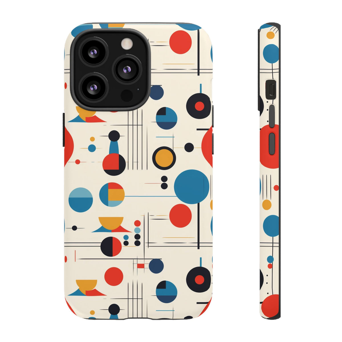 Mid Mod Bauhaus Designed iPhone, Samsung, Pixel Retro Phone Tough Cases