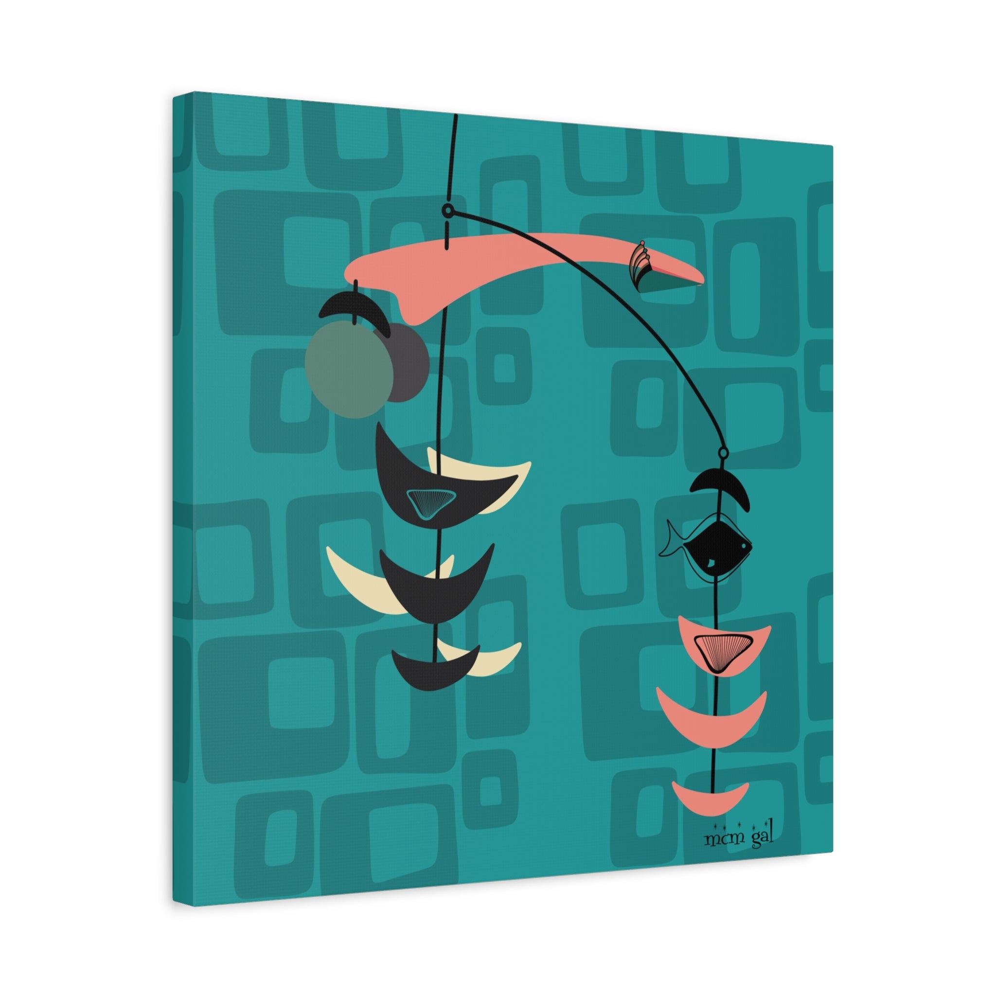 Mid Century Modern Fish Art Modern Abstract Wall Art Canvas - Stylish Home Decor for Contemporary Spaces - Mid Century Modern Gal