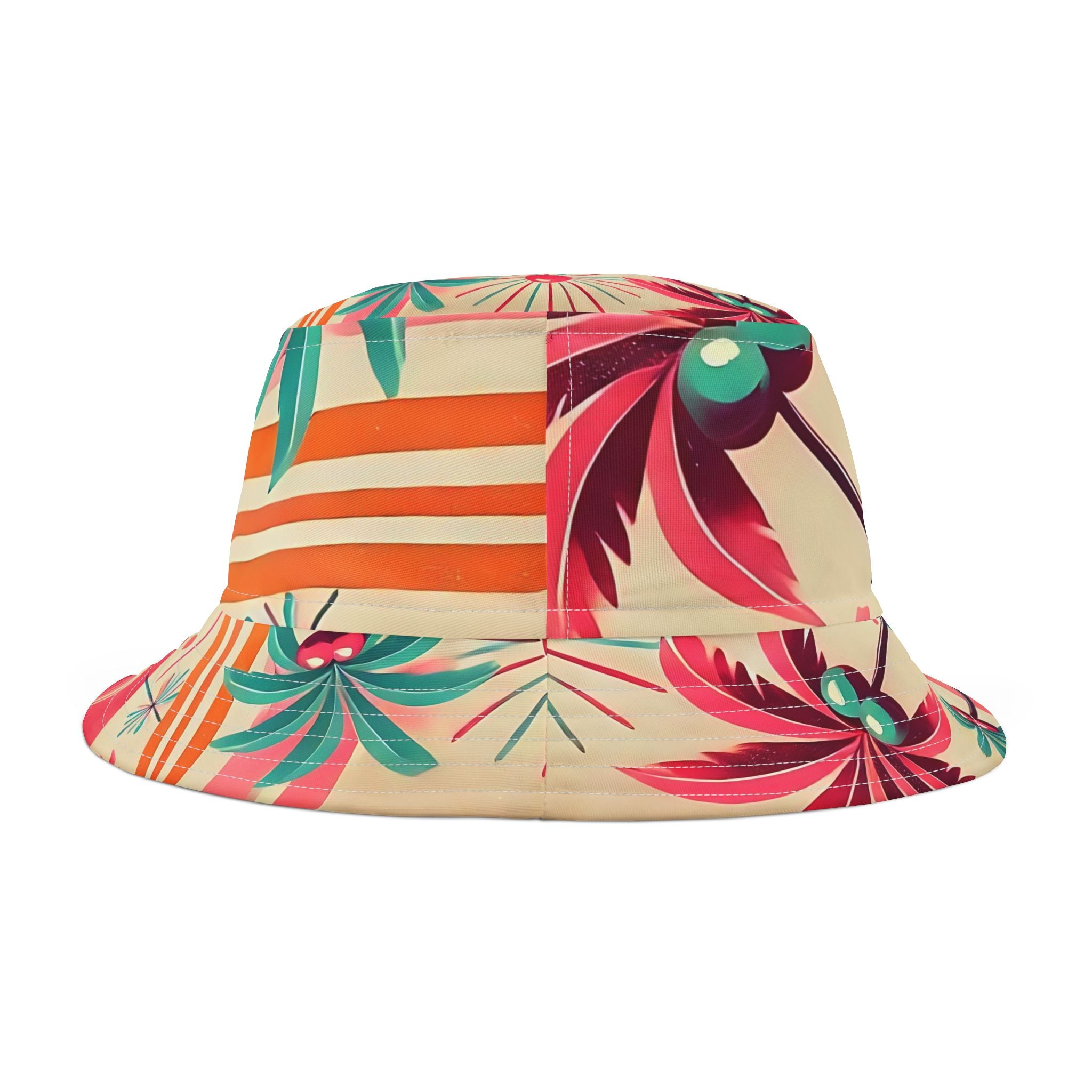 50s Flamingo Kitschy Bucket Hat, Unisex, Mod Retro Apparel - Mid Century Modern Gal