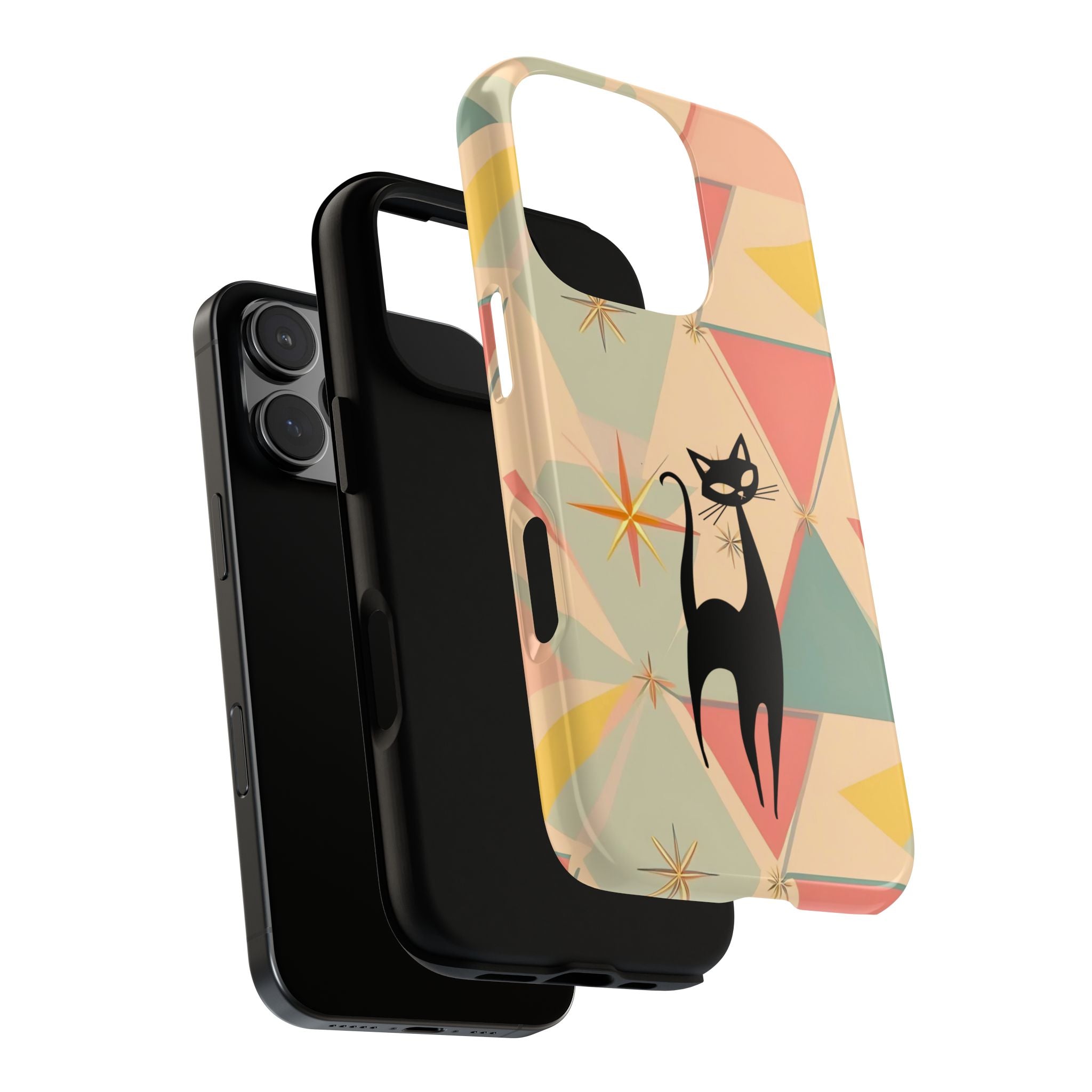 Atomic Cat Mid Mod Retro Cat Phone Case | Tough Cases with Vintage Vibe | Ideal for Cat Lovers