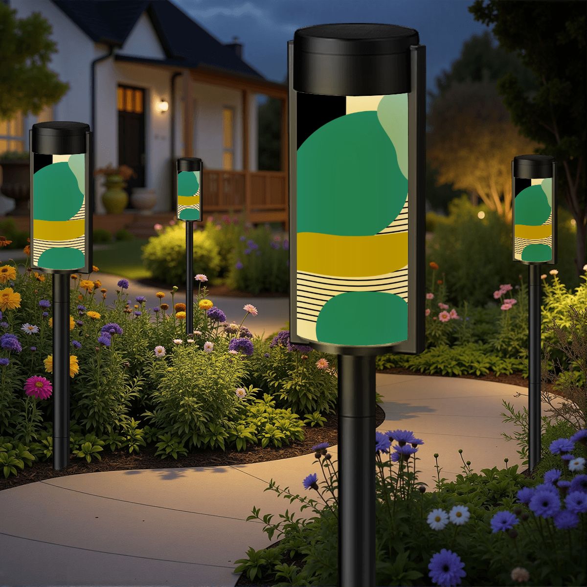 Mid Mod Amoeba Designed Retro Garden Outdoor Solar Lights - Mid Century Modern Gal