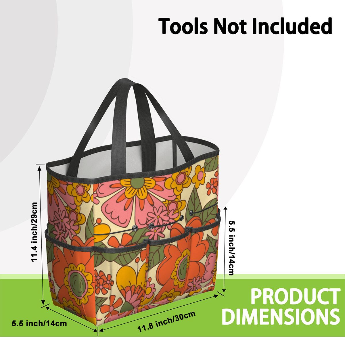 70s Retro Revival Flower Power Groovy Floral Mid Mod Garden Tool Bag - Mid Century Modern Gal